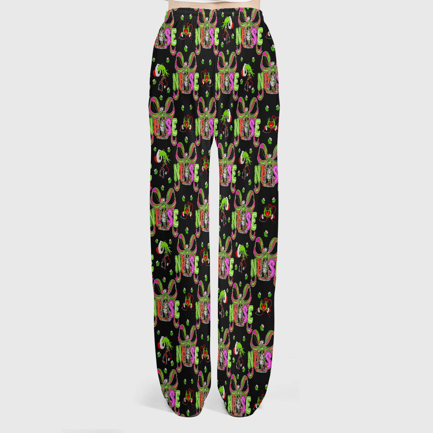 Womens Christmas Scrub Pants - Funny Grinch Scrub Sets - Ew People Whoville Ugly Sweater - Holiday RN LPN CNA Gift