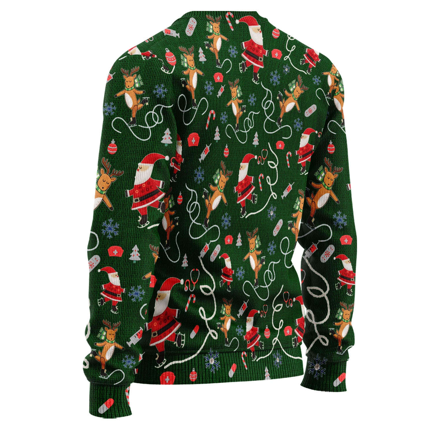 Christmas Reindeer Santa Nurse Ugly Sweater, Cute Holiday Medical Uniform Sweater for Women