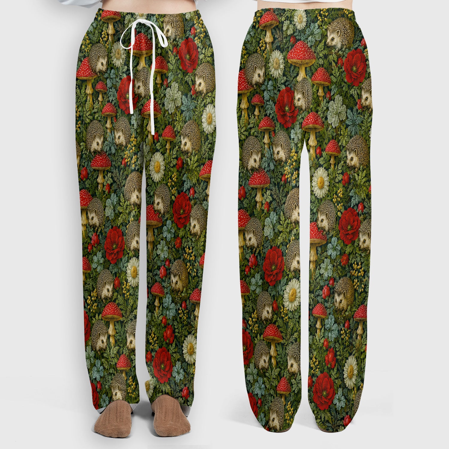 Enchanted Woodland Hedgehog Nurse for Pediatric Nurses, RN, CNA, Garden Medical Scrub Set, Scrub Pants and V Neck Top