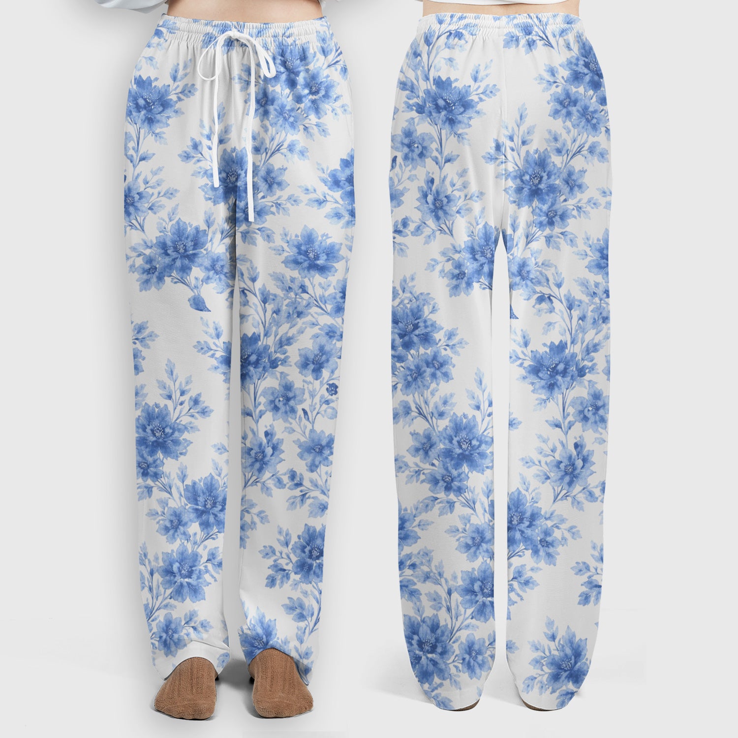 Personalized Pet Photo Floral Scrub Set, Scrub Pants and V Neck Top