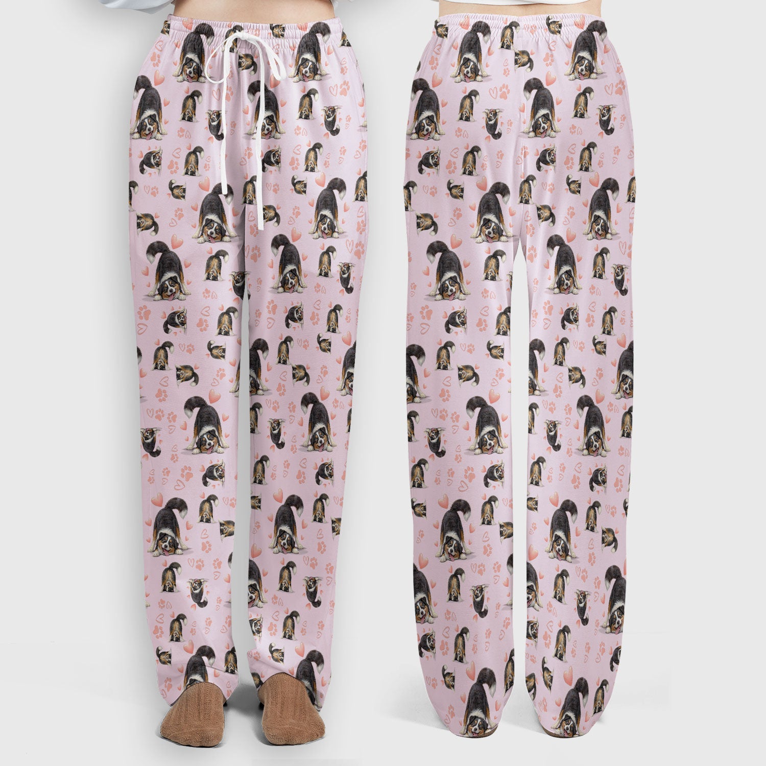 Playful Dog Heart Medical Print Scrub Set, Breathable Med Uniform