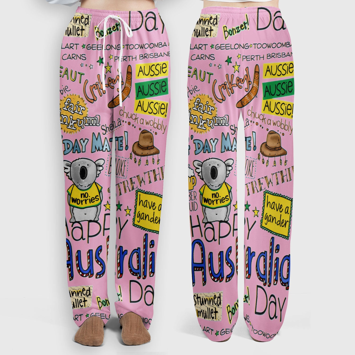 Cute Cartoon Koala Australia Pattern Medical Scrub Set, Breathable Med Uniform