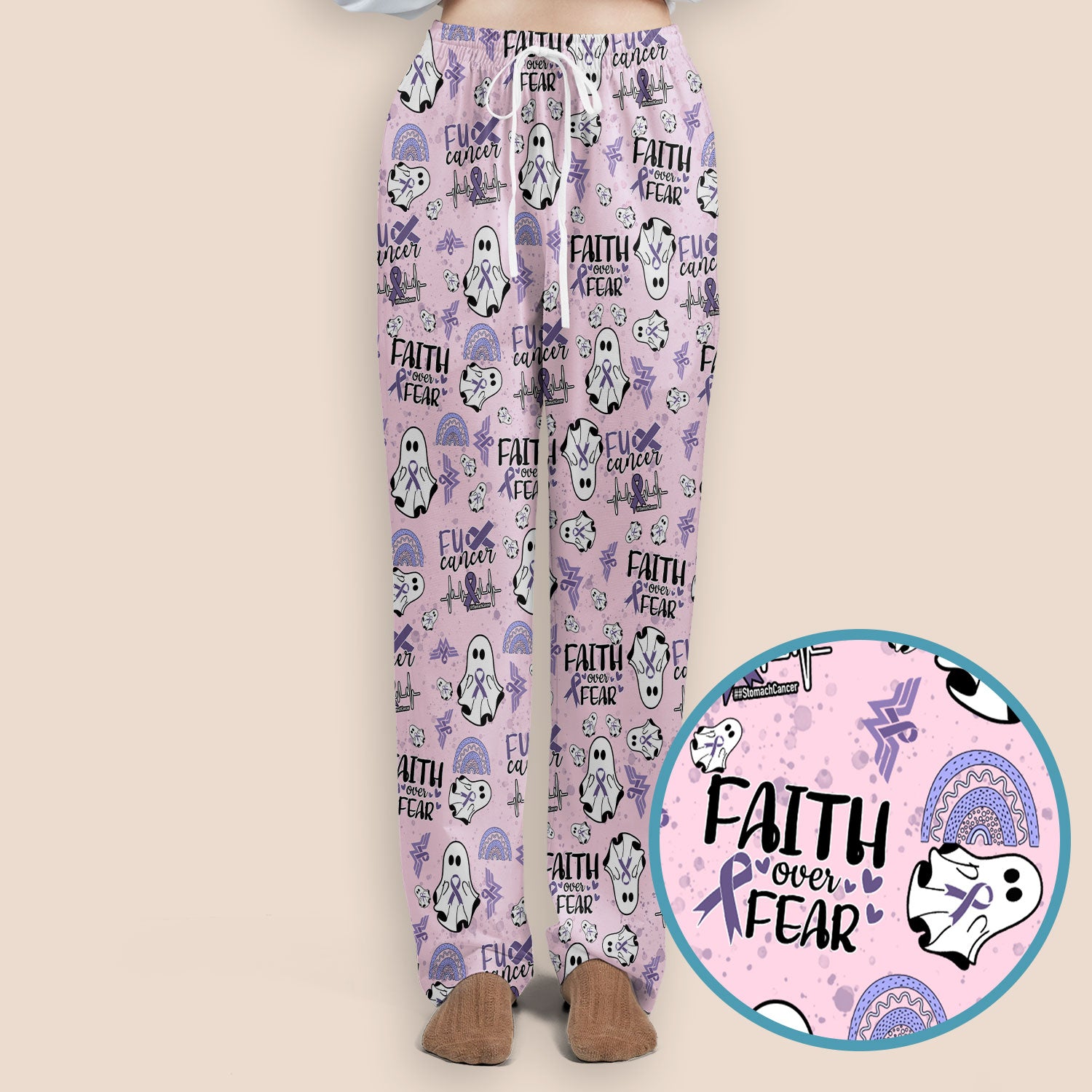 Stomach Cancer Awareness Scrub Sets - Periwinkle Blue Ribbon Survivor Scrub Pants and V Neck Top - November Warrior Gift