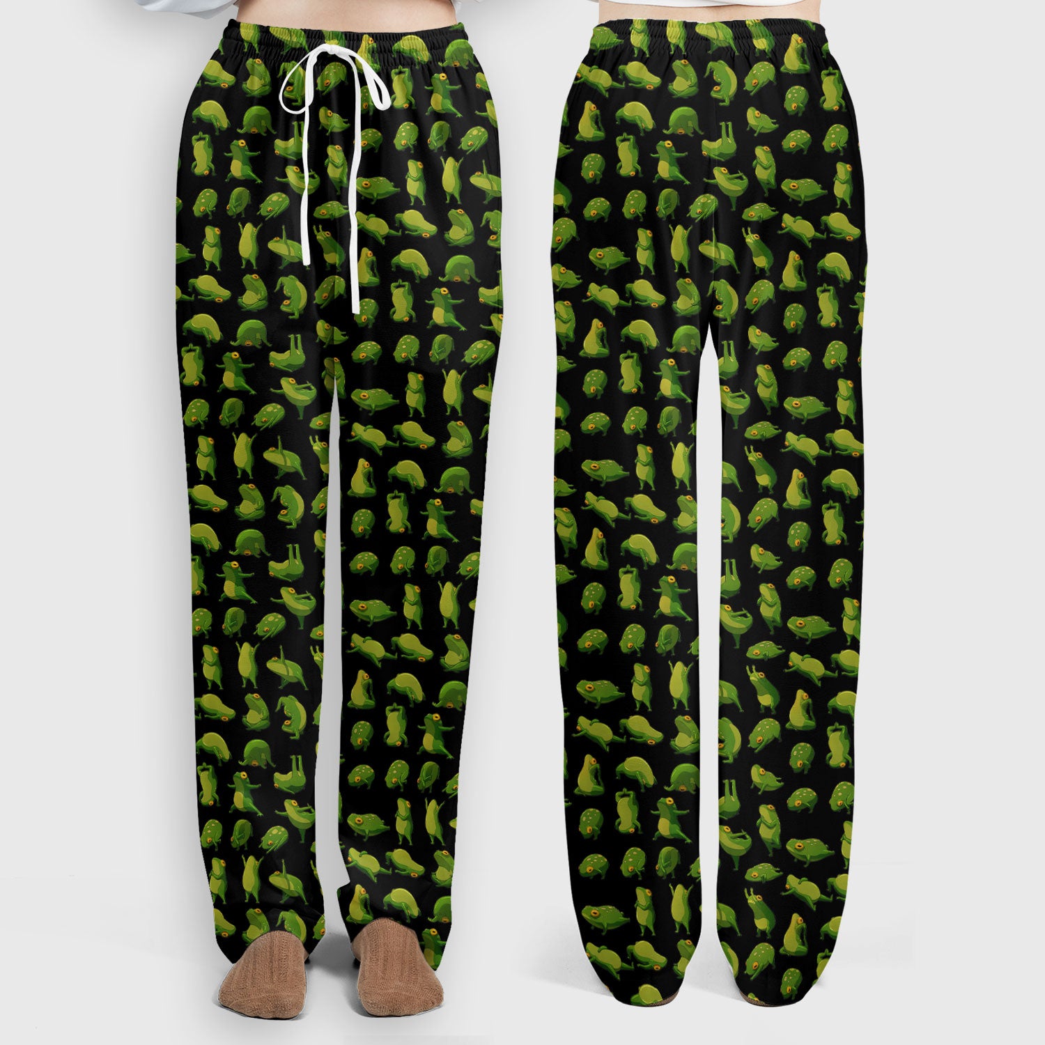 Cute Frog Cartoon Pattern Scrub Set, Breathable Med Uniform