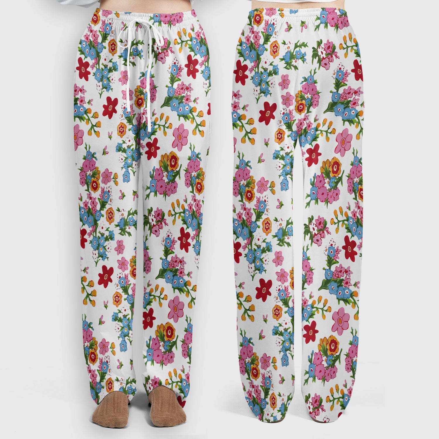 Charming Vintage Floral Bouquet Pattern Scrub Set, Nurse Uniform Scrubs Set