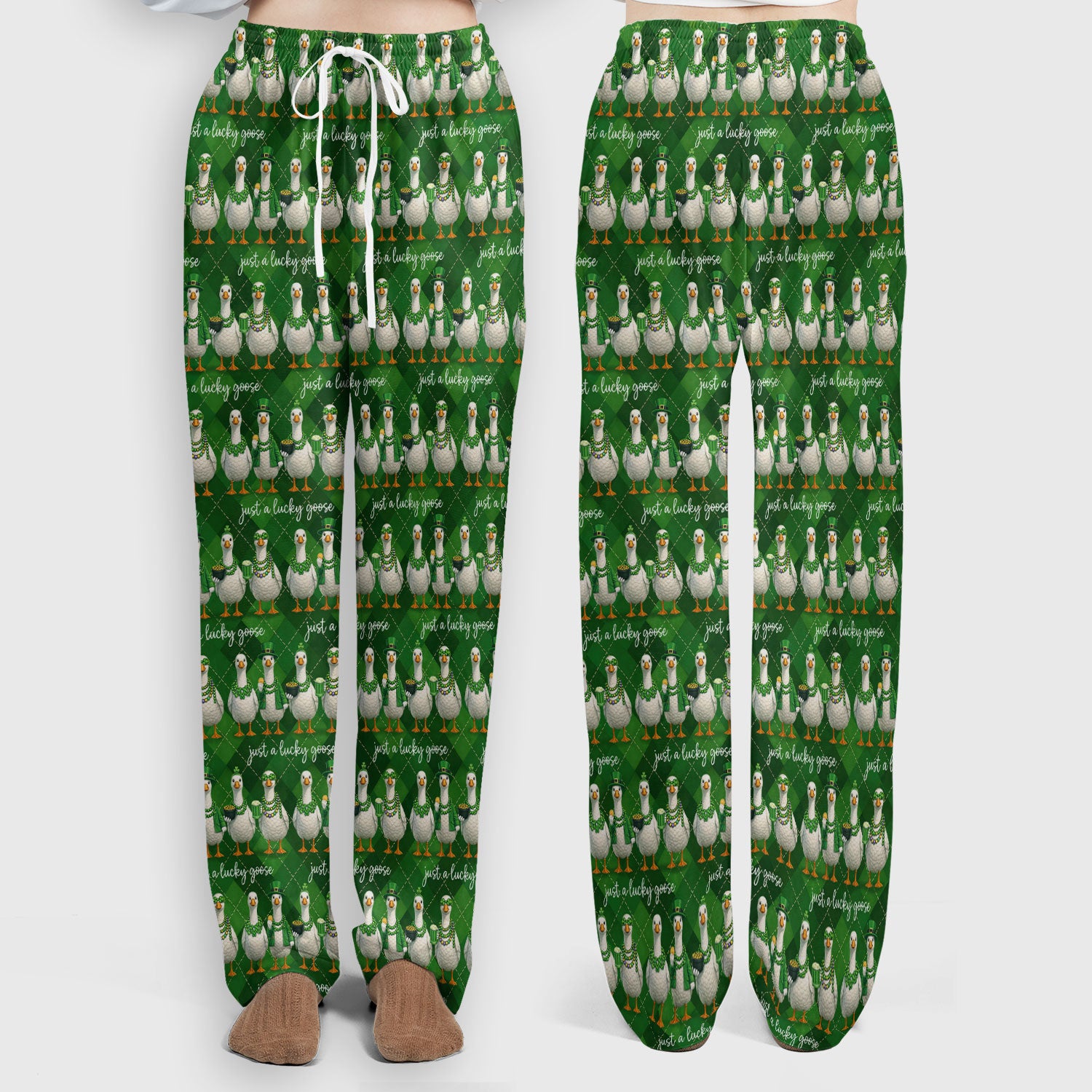 Lucky Goose St Patrick Green Argyle Print Set, Breathable Med Uniform