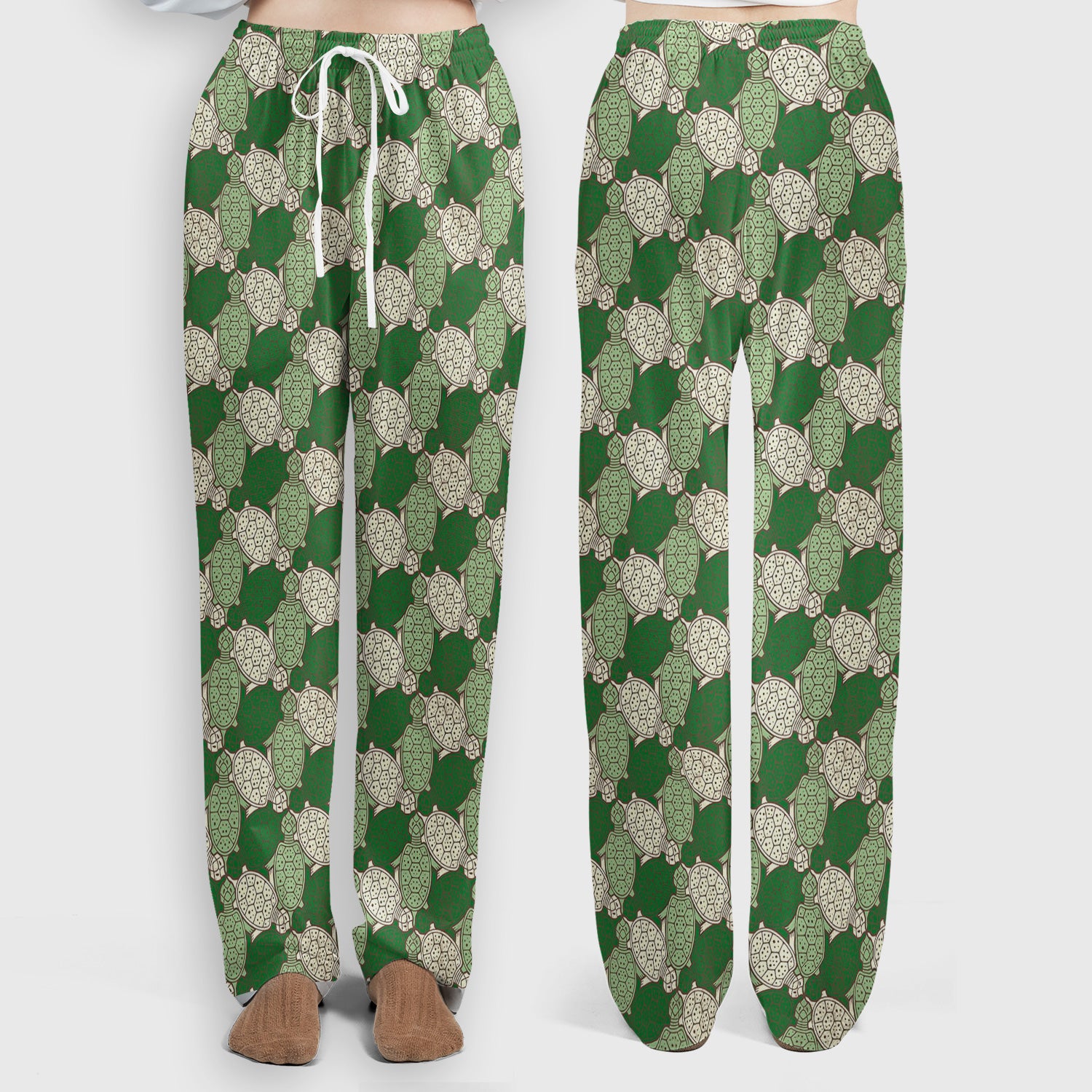 Green Sea Turtle Shell Pattern Scrub Set, Scrub Pants and V Neck Top