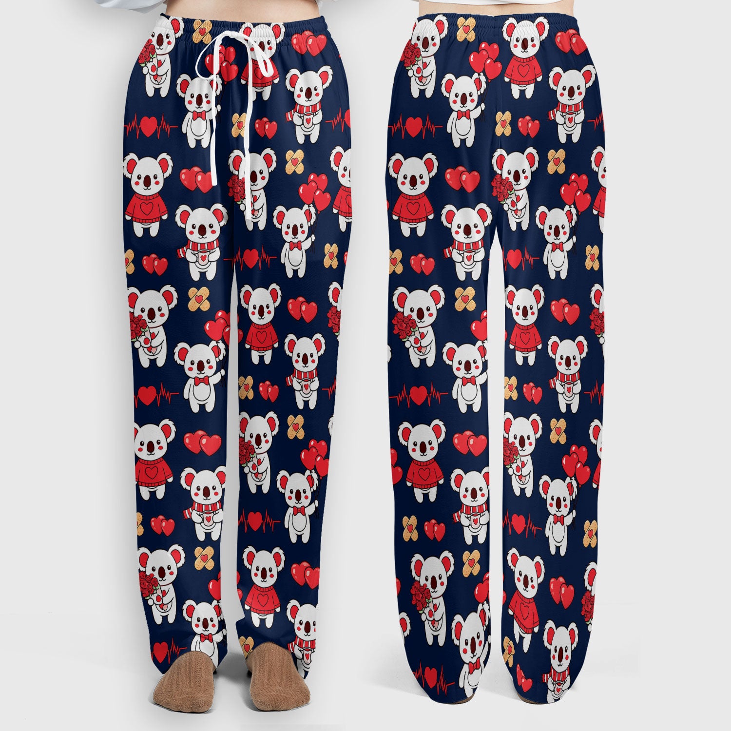 Sweet Koala Valentine Medical Design Scrub Set, Breathable Med Uniform