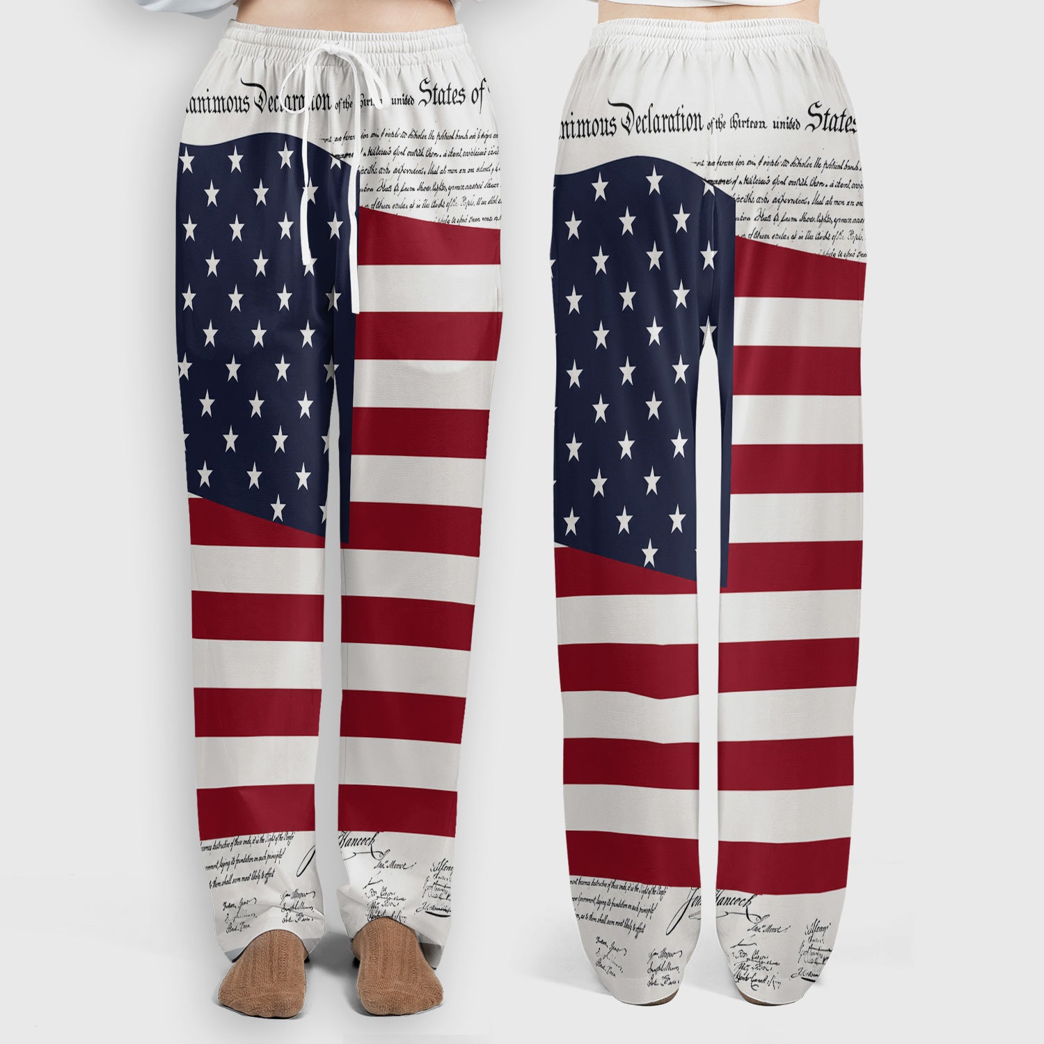 Patriotic Nurse American Flag Pattern Scrub Set, Scrub Pants and V Neck Top