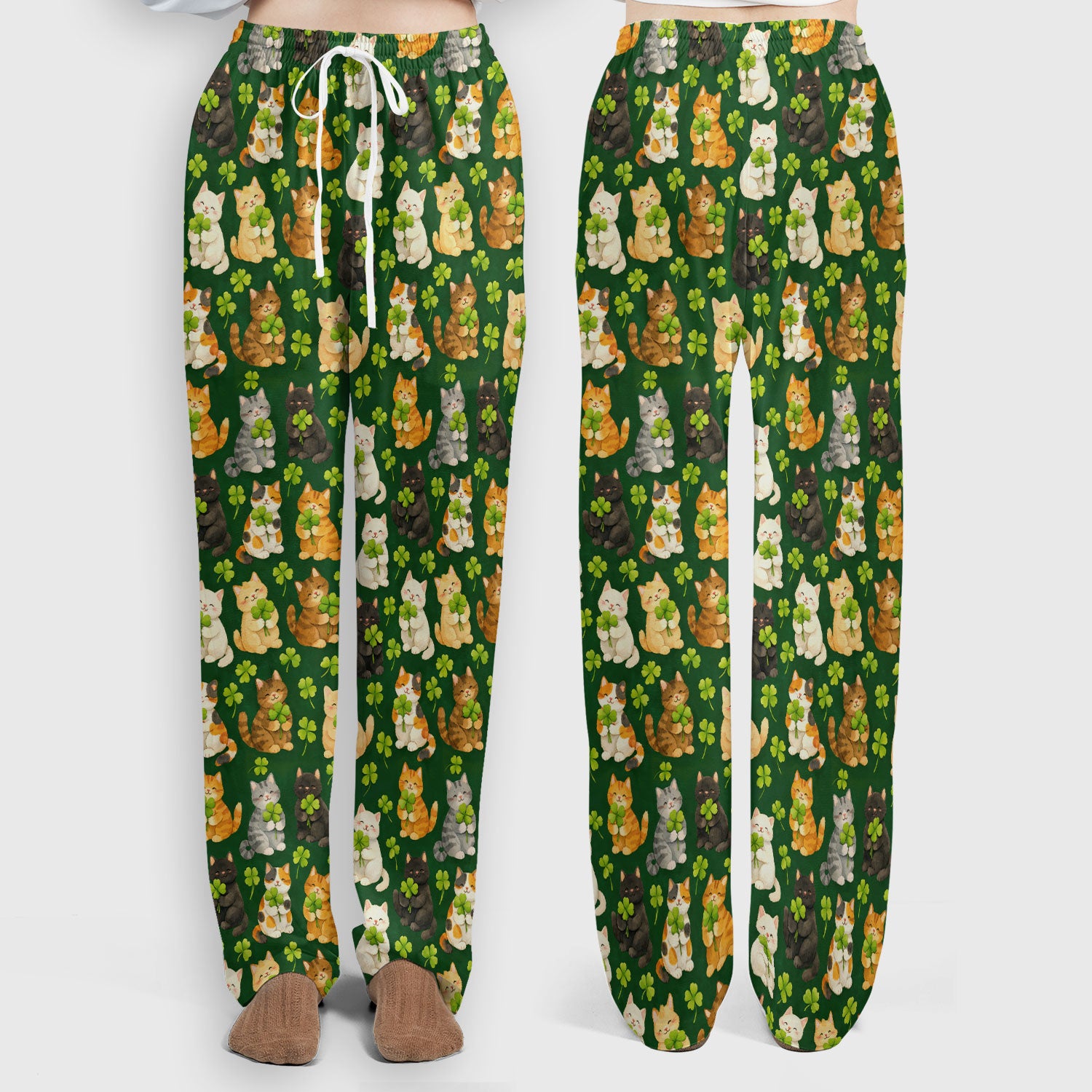 Funny St. Patrick’s Black Cat Nurse Scrub Set, Comfortable Uniform Scrubs For Nursing