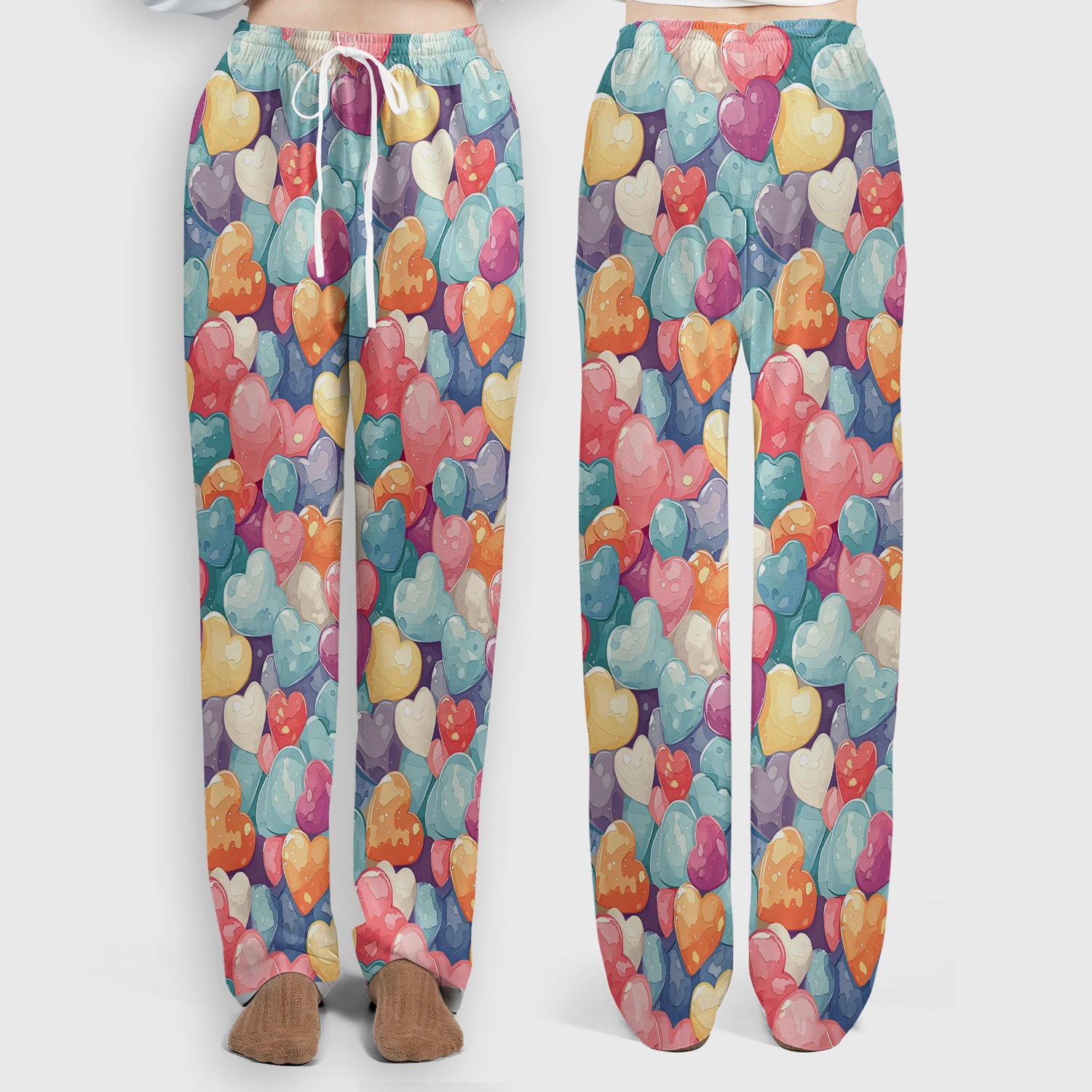 Sweet Valentine Heart Pediatric Pattern Scrub Set, Scrub Pants and V Neck Top