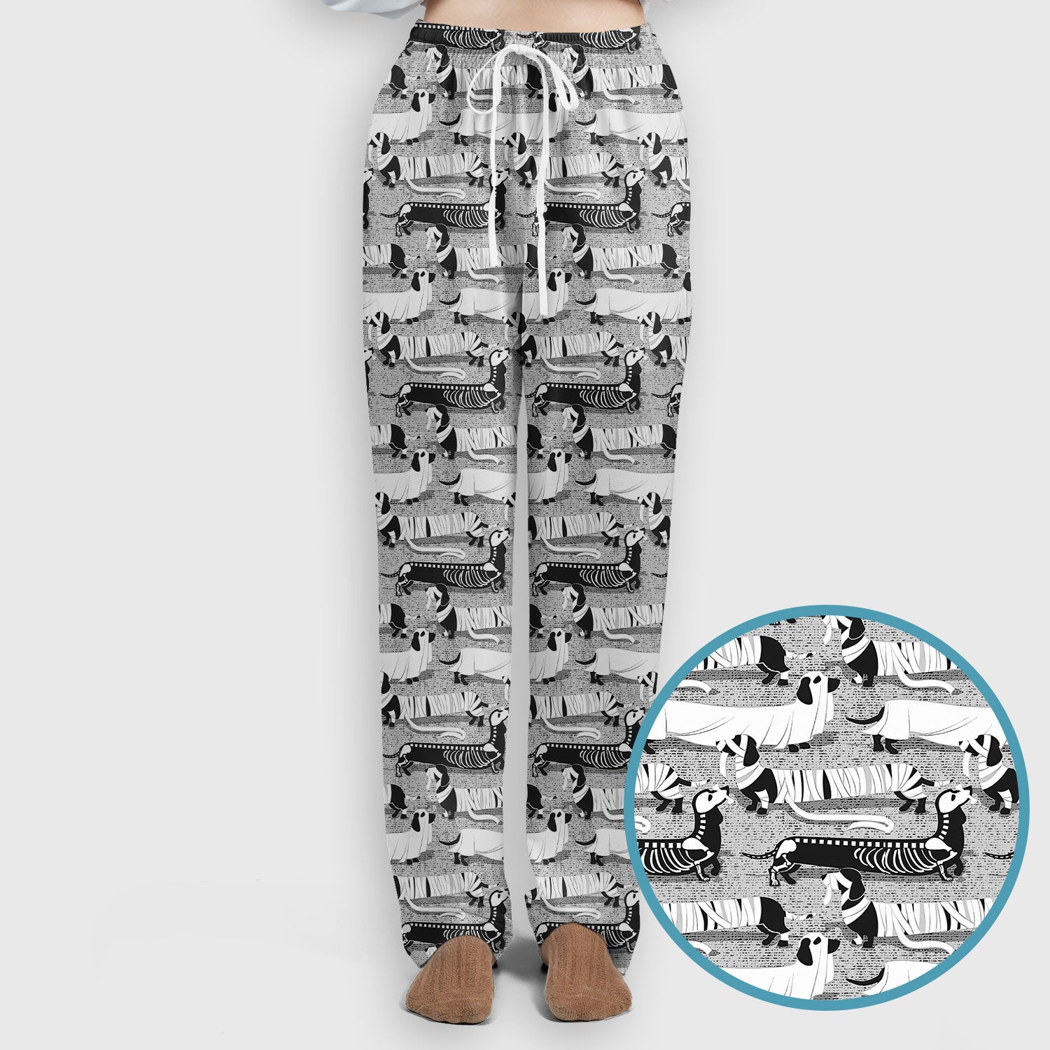 Halloween Scrub Set for Women - Spooky Dachshund Skeleton Med Uniform - Comfortable Nursing Pants - Ugly Sweater for Pet Lover