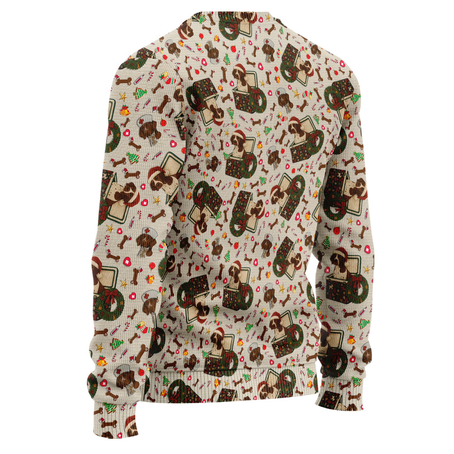 Funny Christmas Dog Sweater – Cute Ugly Sweater Pet Lover Pattern – Festive Holiday Medical Uniform for Nurses and Animal Care Workers