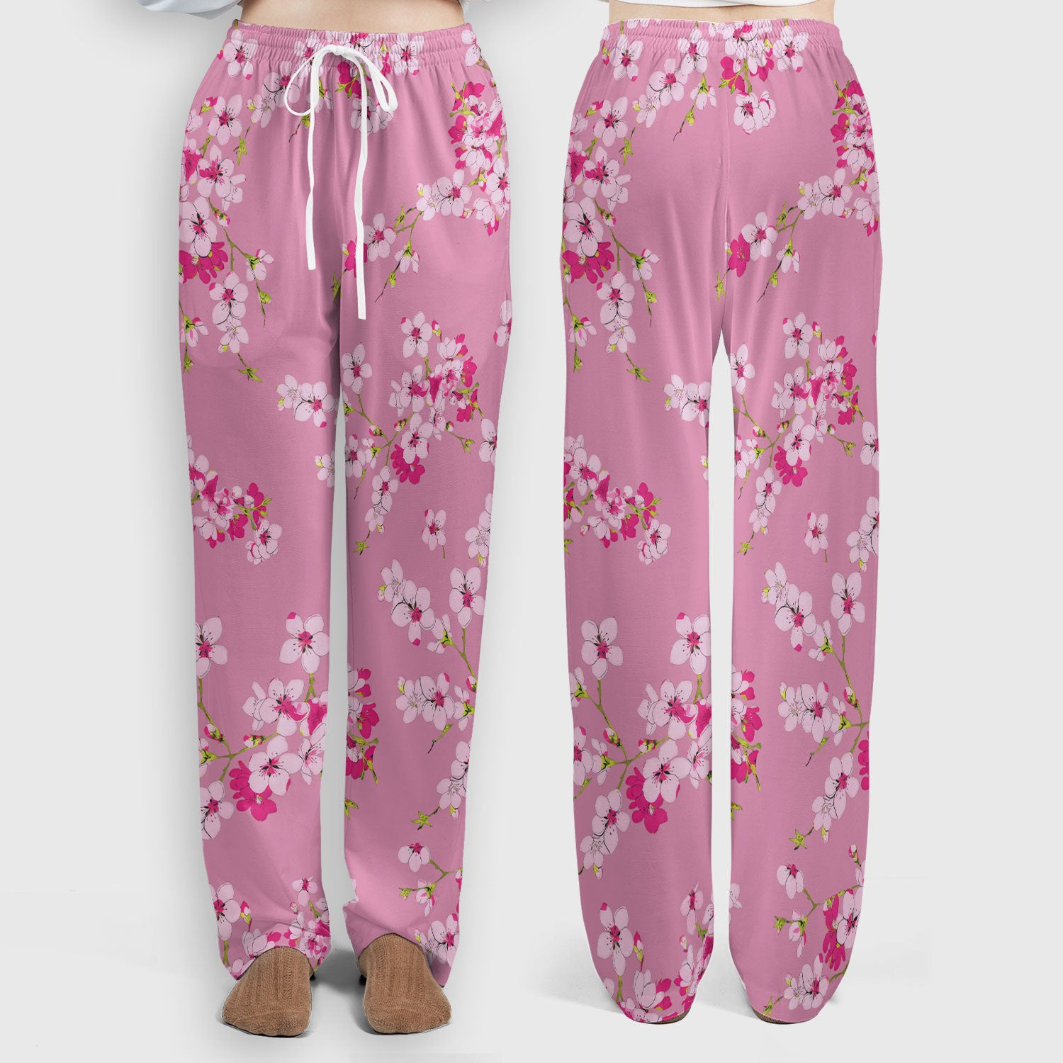 Elegant Cherry Blossom Floral Pattern Scrub Set , Breathable Med Uniform