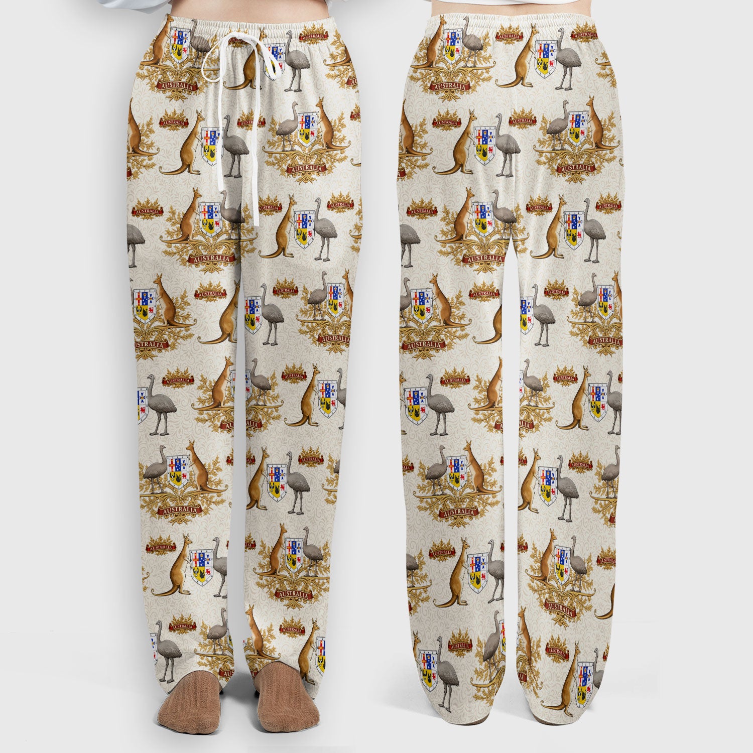 Australian National Crest Kangaroo Emu Scrub Set, Women's Scrub Sets