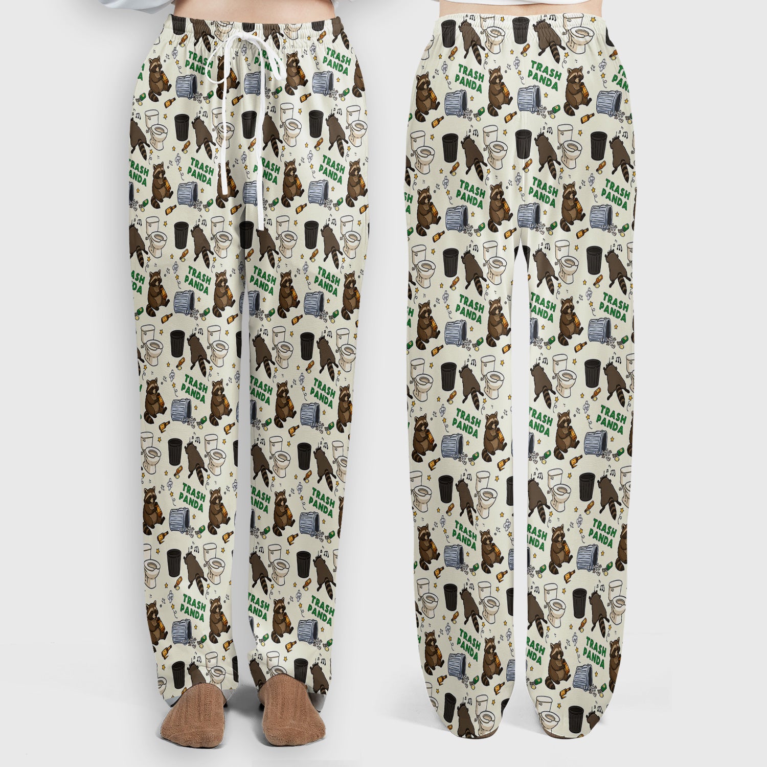 Funny Trash Panda Raccoon Scrub Set, Scrub Pants and V Neck Top