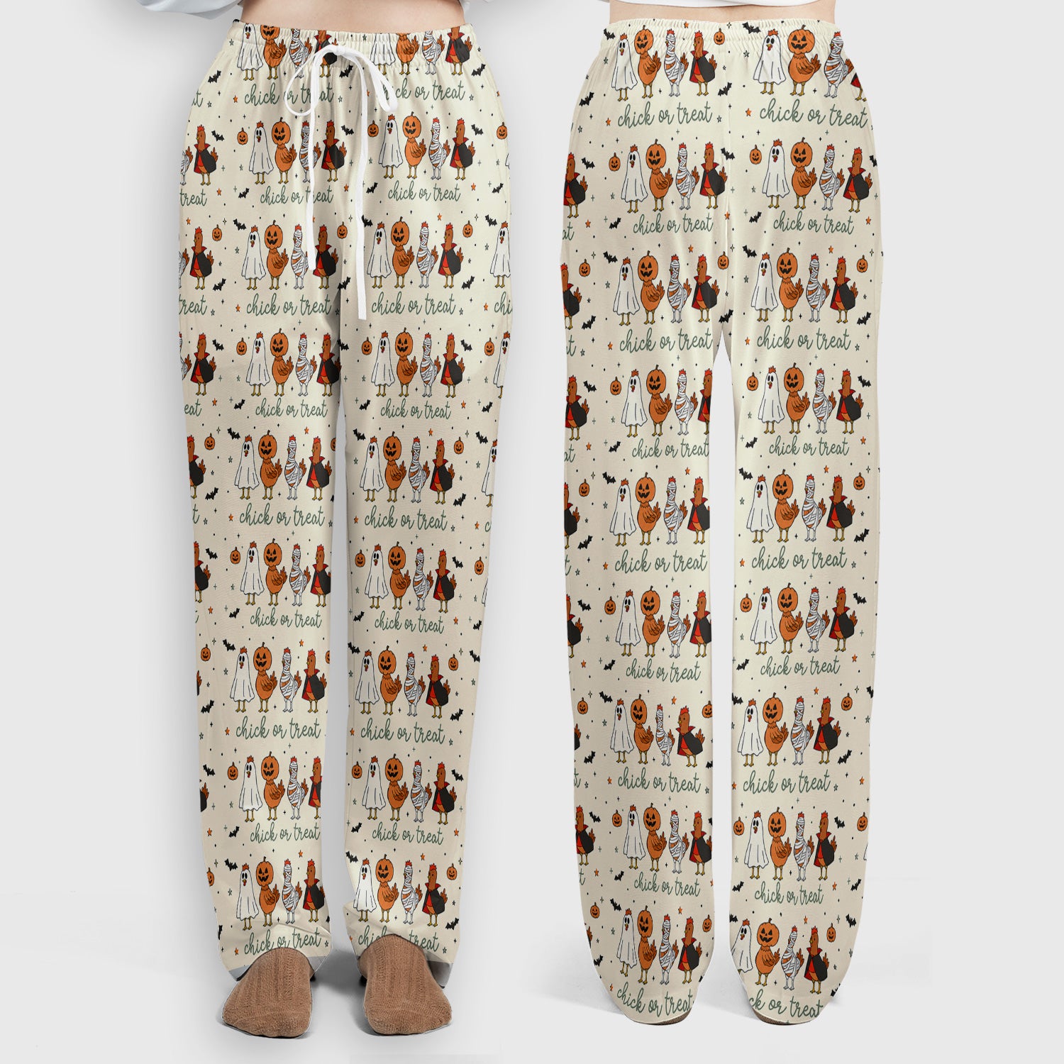 Funny Chick Or Treat Season Scrub Set, Scrub Pants and V Neck Top