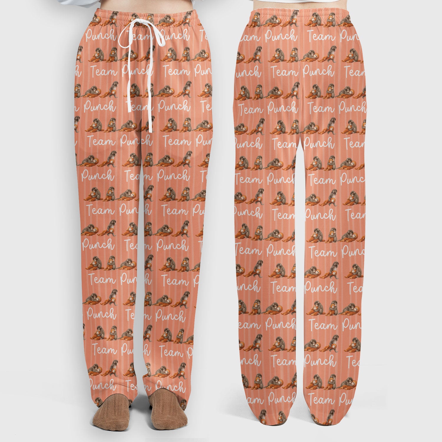 Funny Monkey Team Punch Scrub Set, Scrub Pants and V Neck Top