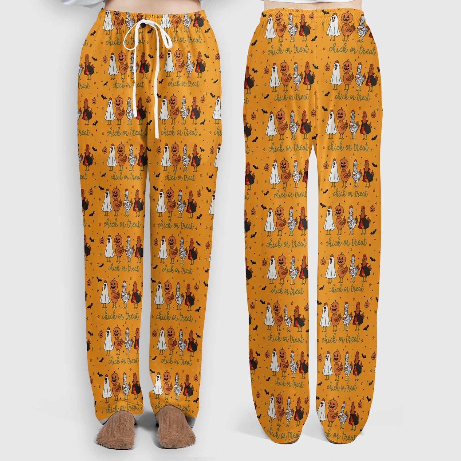 Funny Chick Or Treat Season Scrub Set, Scrub Pants and V Neck Top