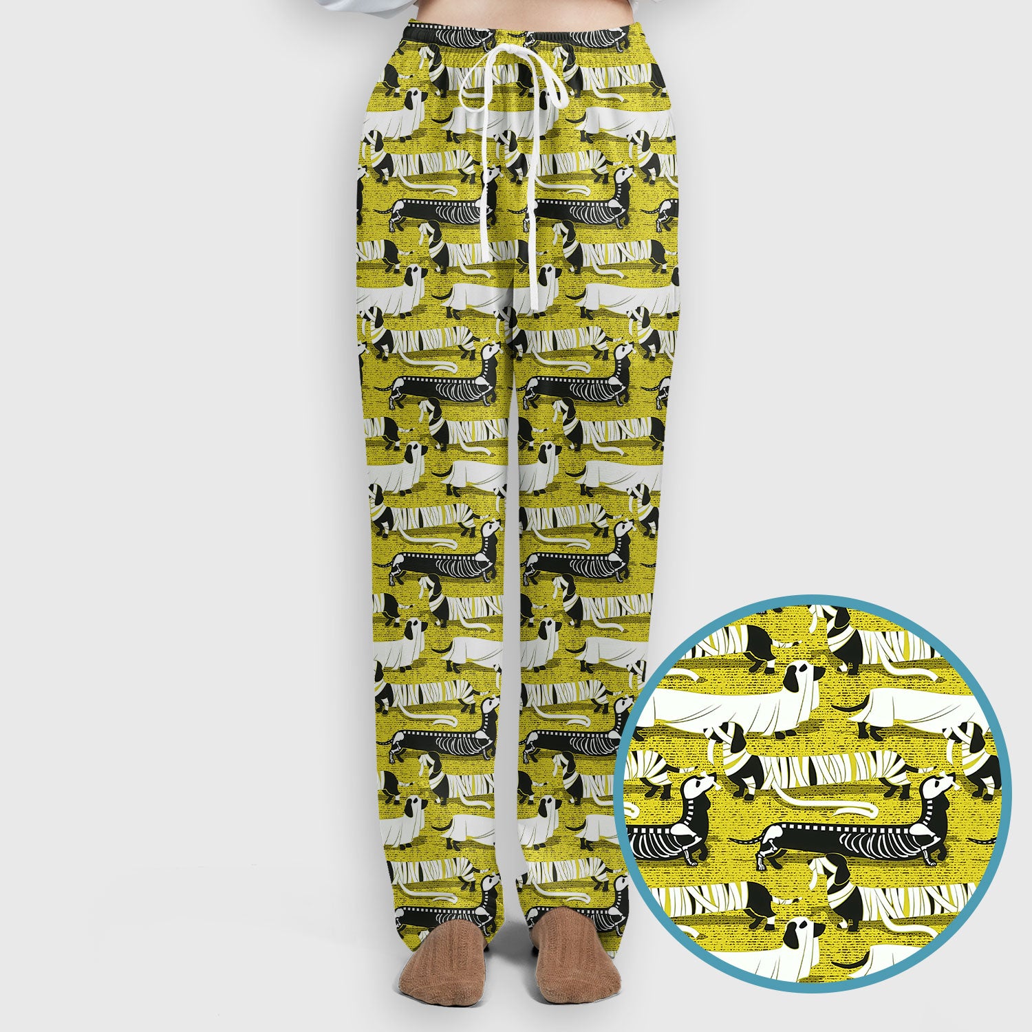 Halloween Scrub Set for Women - Spooky Dachshund Skeleton Med Uniform - Comfortable Nursing Pants - Ugly Sweater for Pet Lover