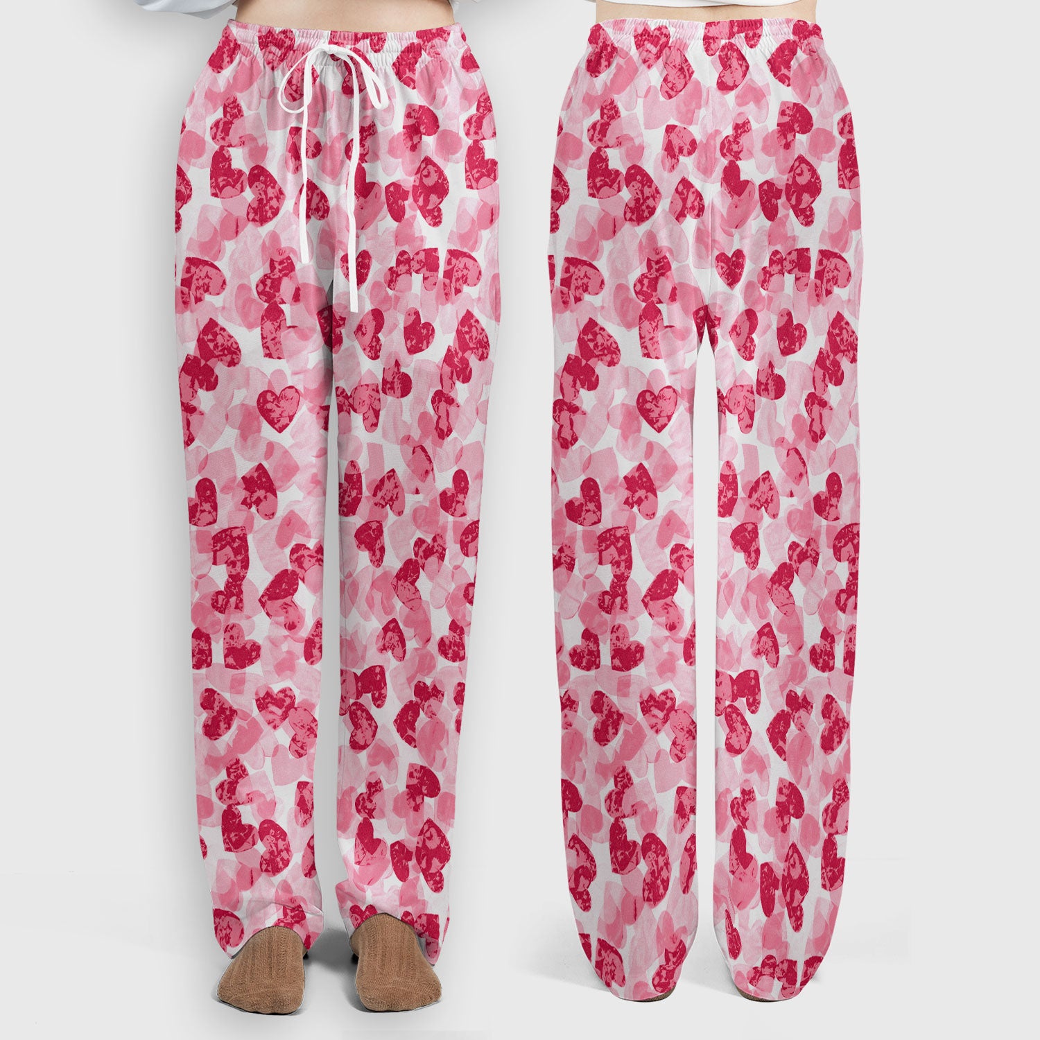 Valentine Heart Pattern Medical Scrub Set, Women's Scrub Sets