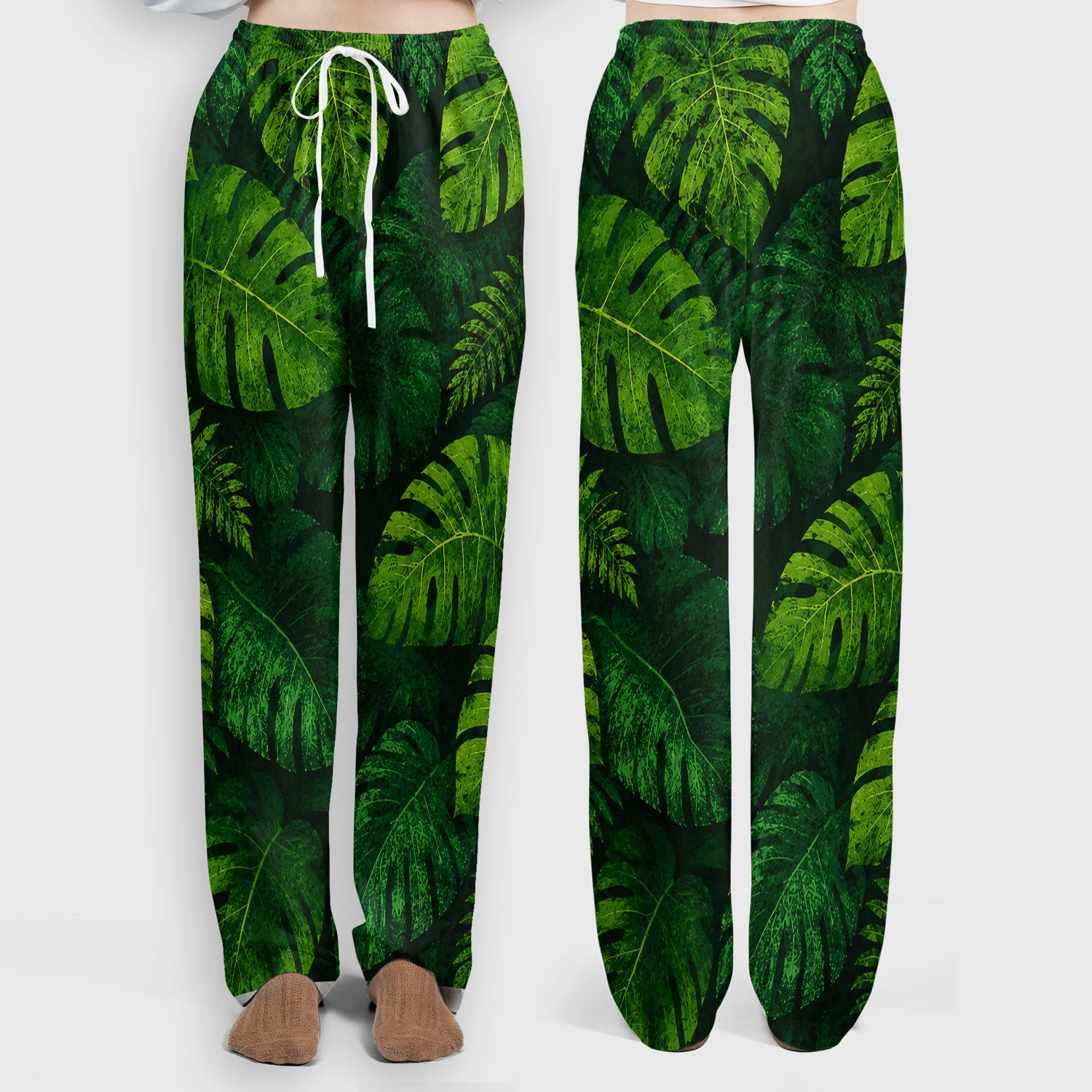 Cute Raccoon Tropical Leaf Pattern Scrub Set, Scrub Pants and V Neck Top