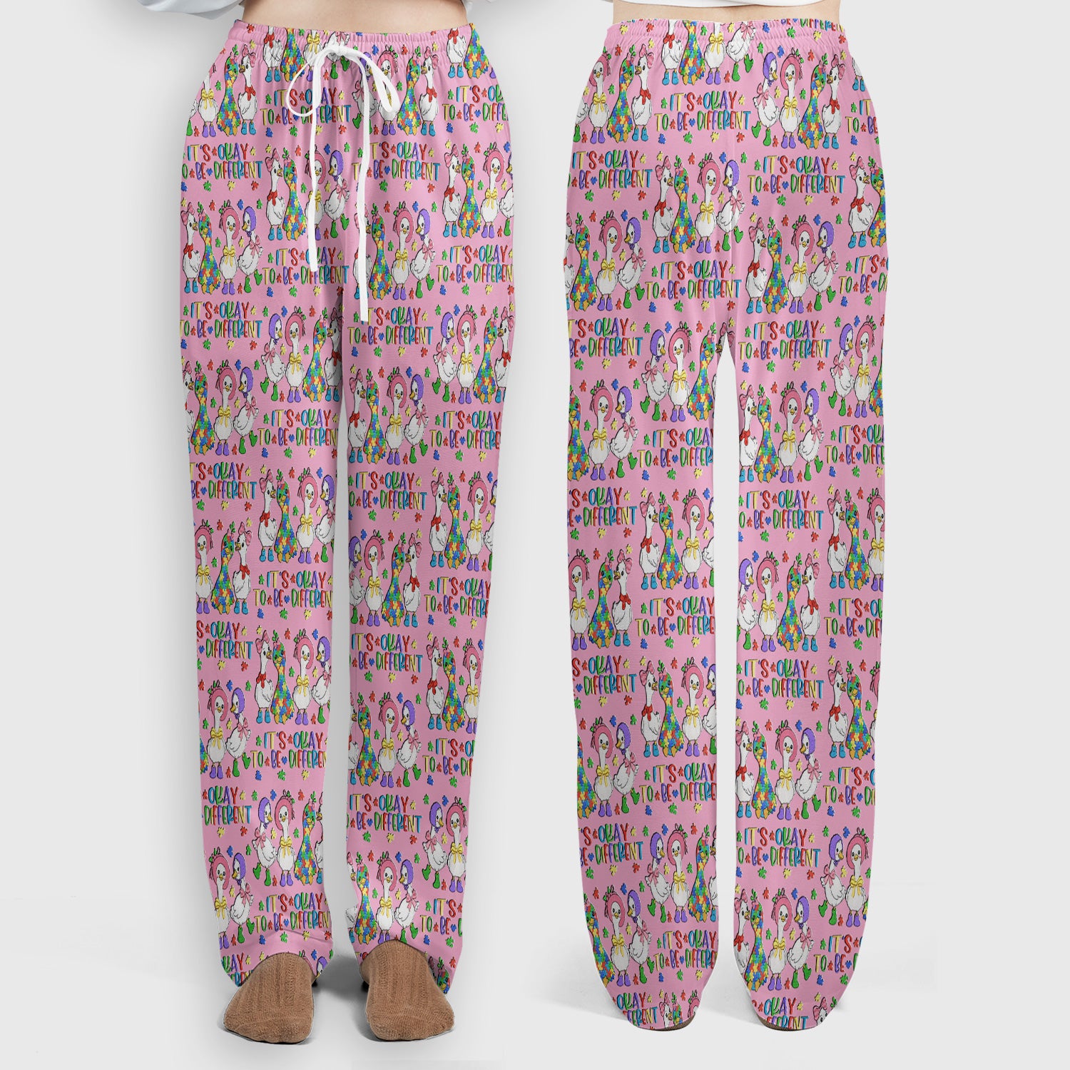 It’s Okay To Be Different Duck Pattern Scrub Set, Nurse Uniform Scrubs Set