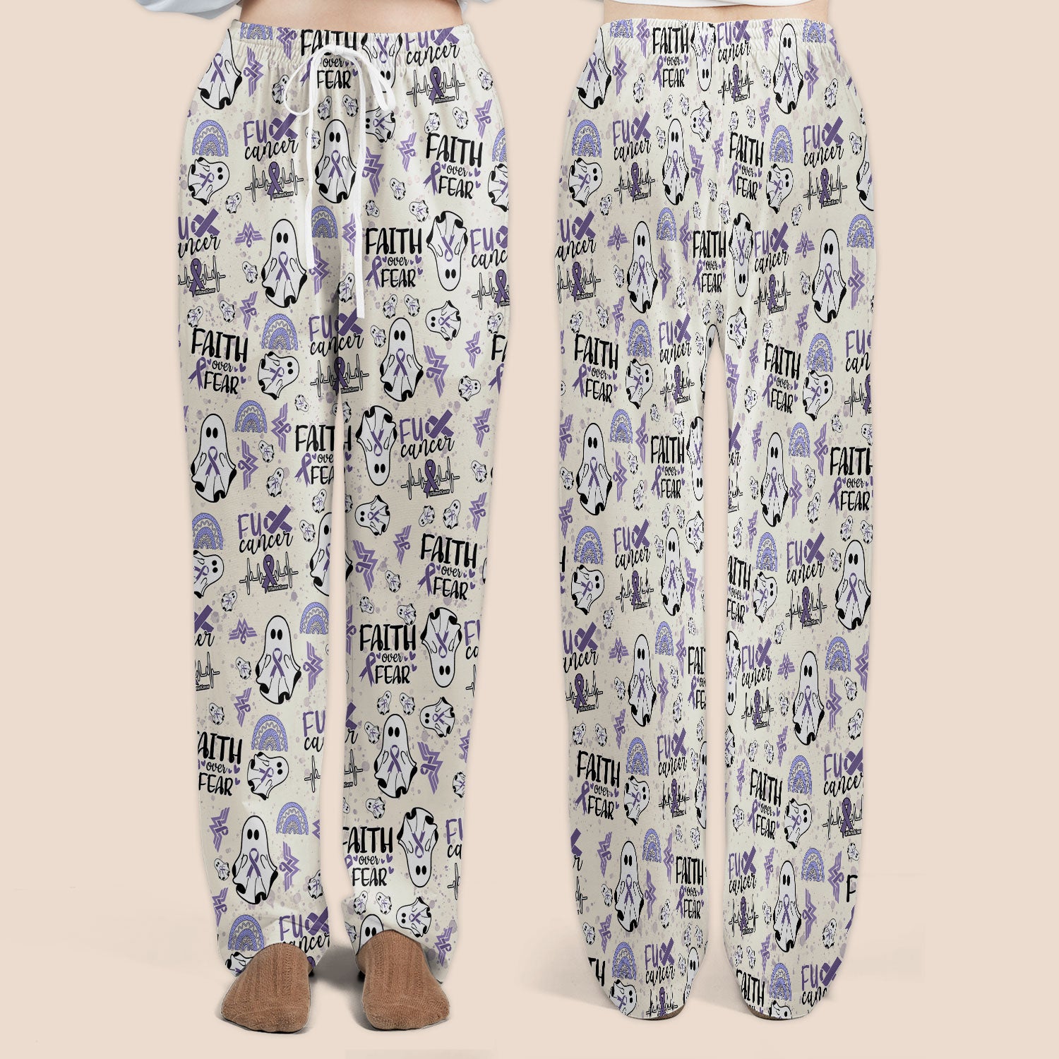 Periwinkle Ribbon Stomach Cancer Scrub Set for Women - Awareness Nurse Scrub Pants and V Neck Top - November Warrior Survivor Gift