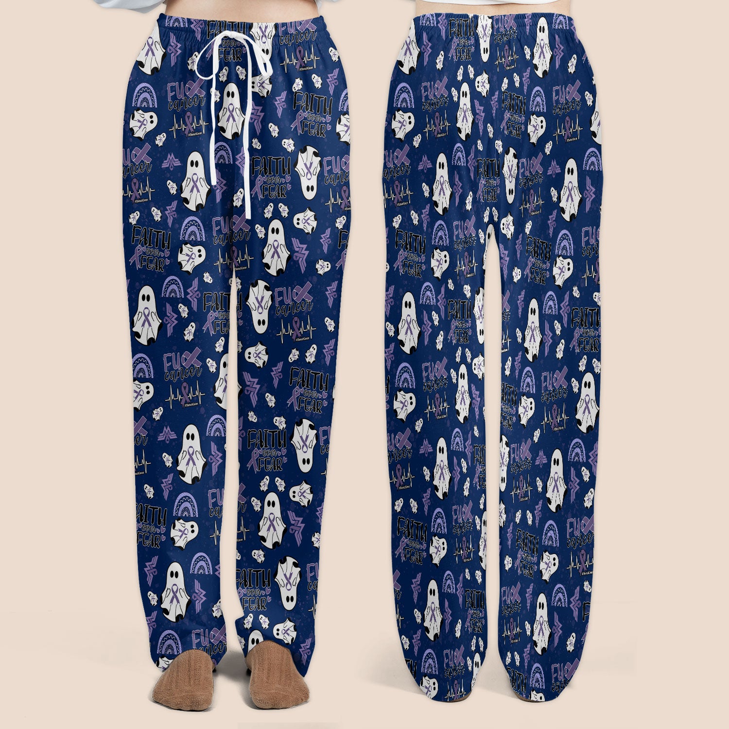 Periwinkle Ribbon Stomach Cancer Scrub Set for Women - Awareness Nurse Scrub Pants and V Neck Top - November Warrior Survivor Gift