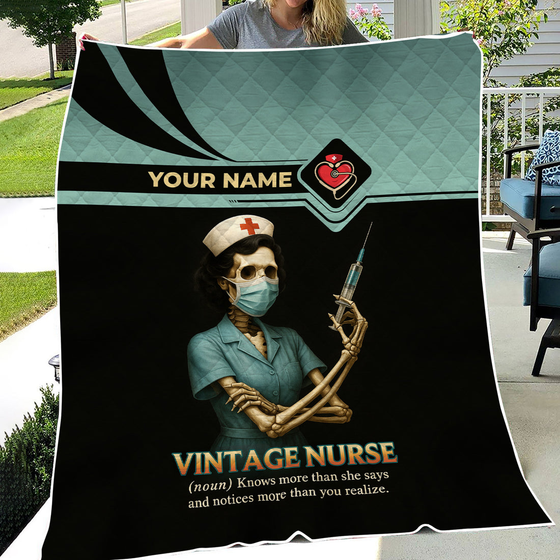 Custom Nurse Throw Blanket - Vintage Design with Meaningful Definition - Gift for the Strongest Nurses