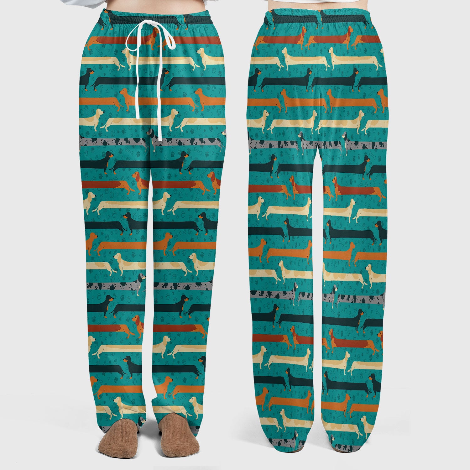 Weiner Dog Women's Scrub Sets - Comfortable Scrubs for Nurses - Funny Scrub Pants and V Neck Top - Breathable Med Uniform