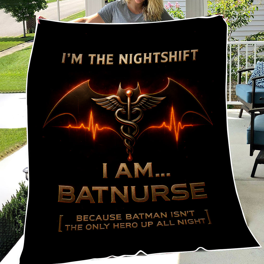 Personalized I Am Batnurse Blanket for Nurses - Funny Superhero Throw for Medical Staff - Gift for Night Shift RN LPN CNA