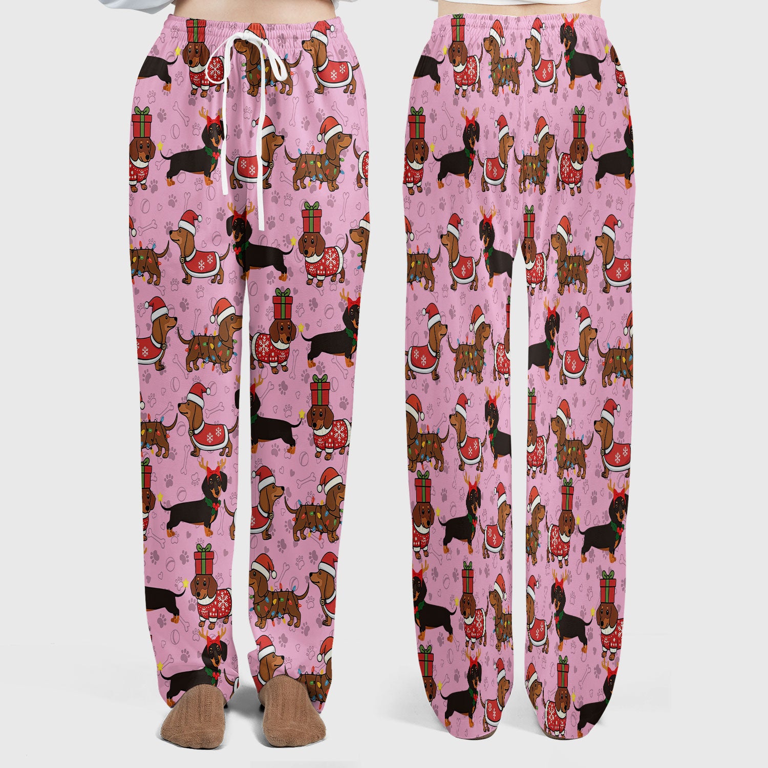 Funny Wiener Dog Scrub Set for Women - Santa's Favourite Nurse Gift - Funny Medical Uniform for RN CNA LPN