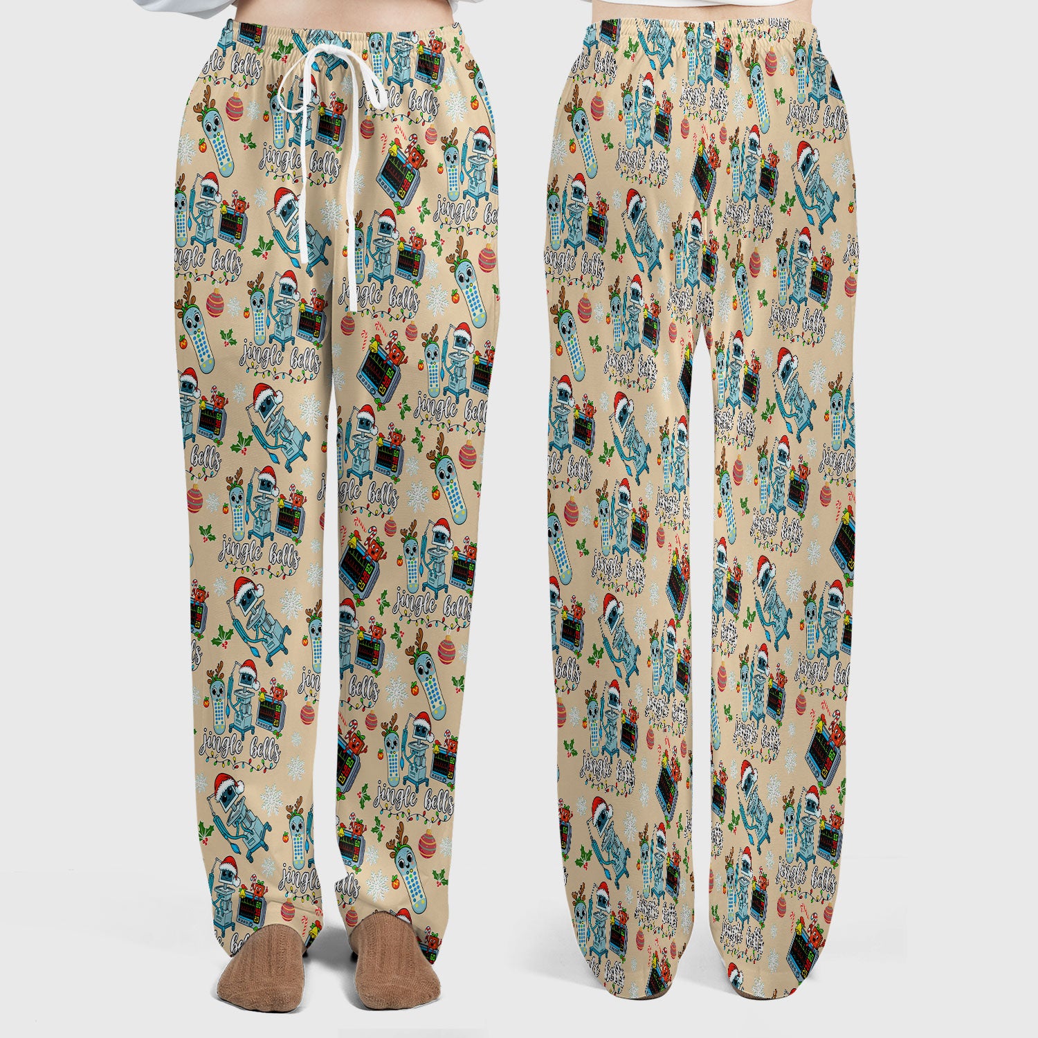 Funny Xmas Women's Scrub Sets - Jingle Bells Holiday Med Uniform -  Christmas Scrub Pants and V Neck Top for RN LPN CNA