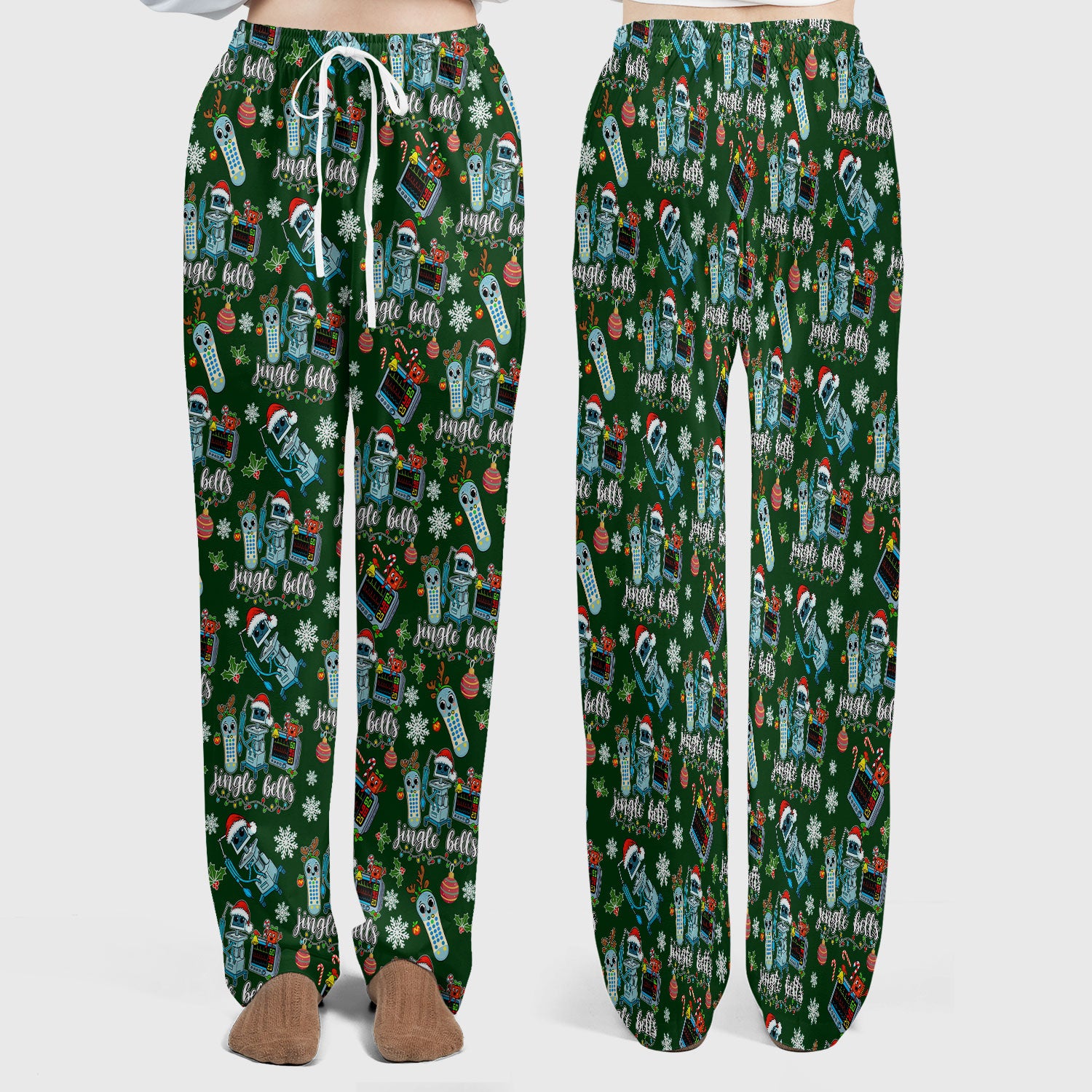 Funny Xmas Women's Scrub Sets - Jingle Bells Holiday Med Uniform -  Christmas Scrub Pants and V Neck Top for RN LPN CNA