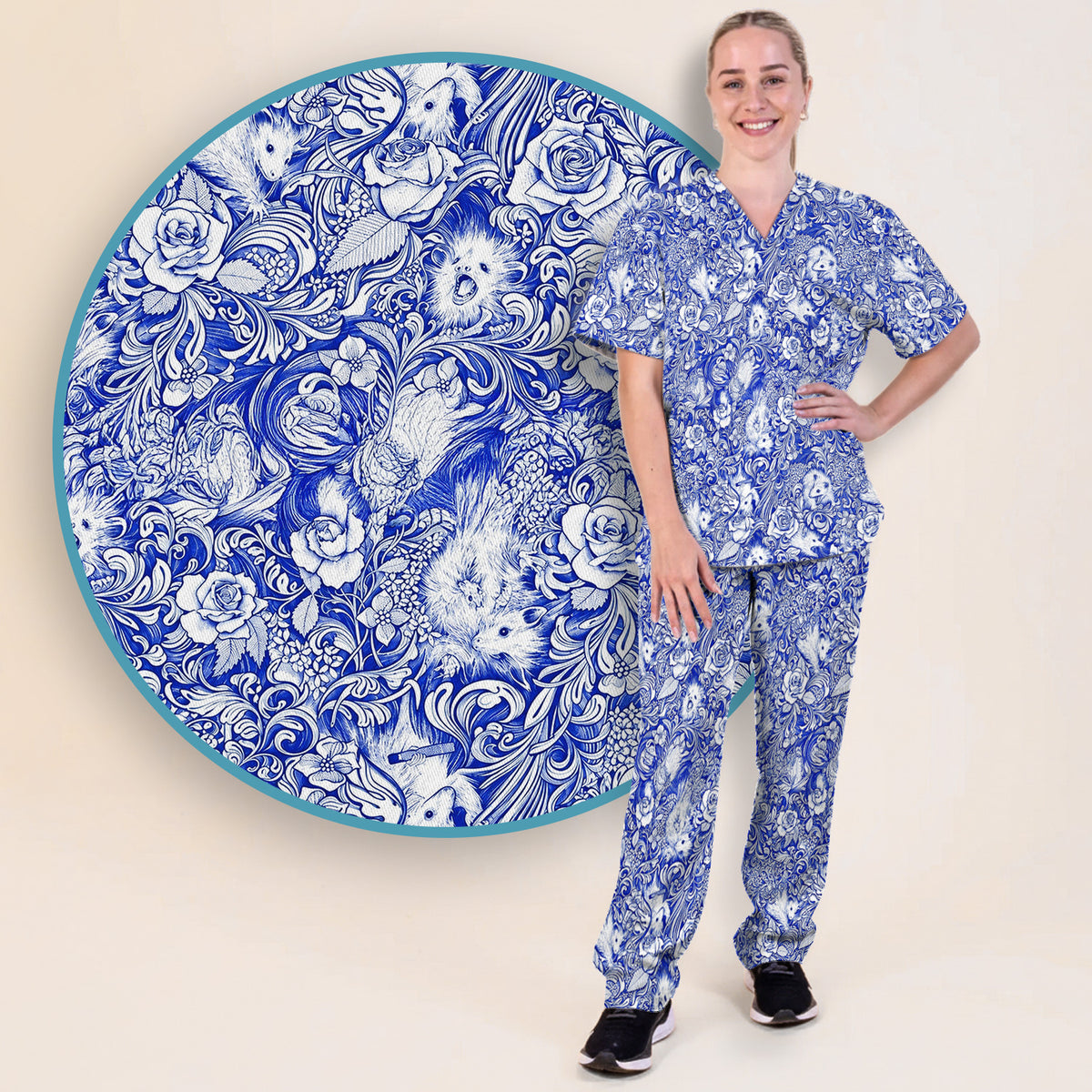 Niedliches „Be A Jimothy“-Waschbären-Set mit Herzen, Peeling-Hose und V-Ausschnitt-Oberteil
