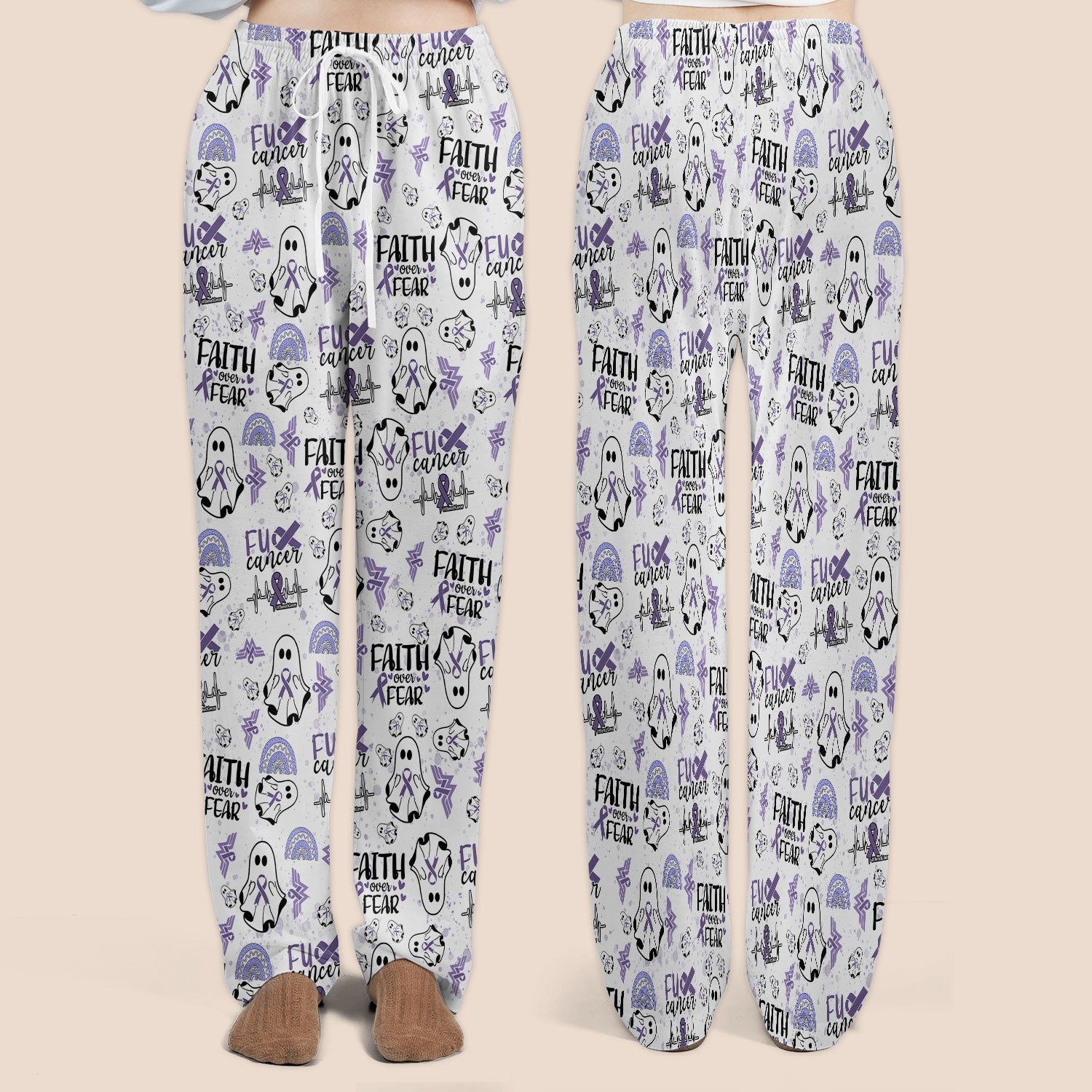 Stomach Cancer Awareness Scrub Sets - Periwinkle Blue Ribbon Survivor Scrub Pants and V Neck Top - November Warrior Gift