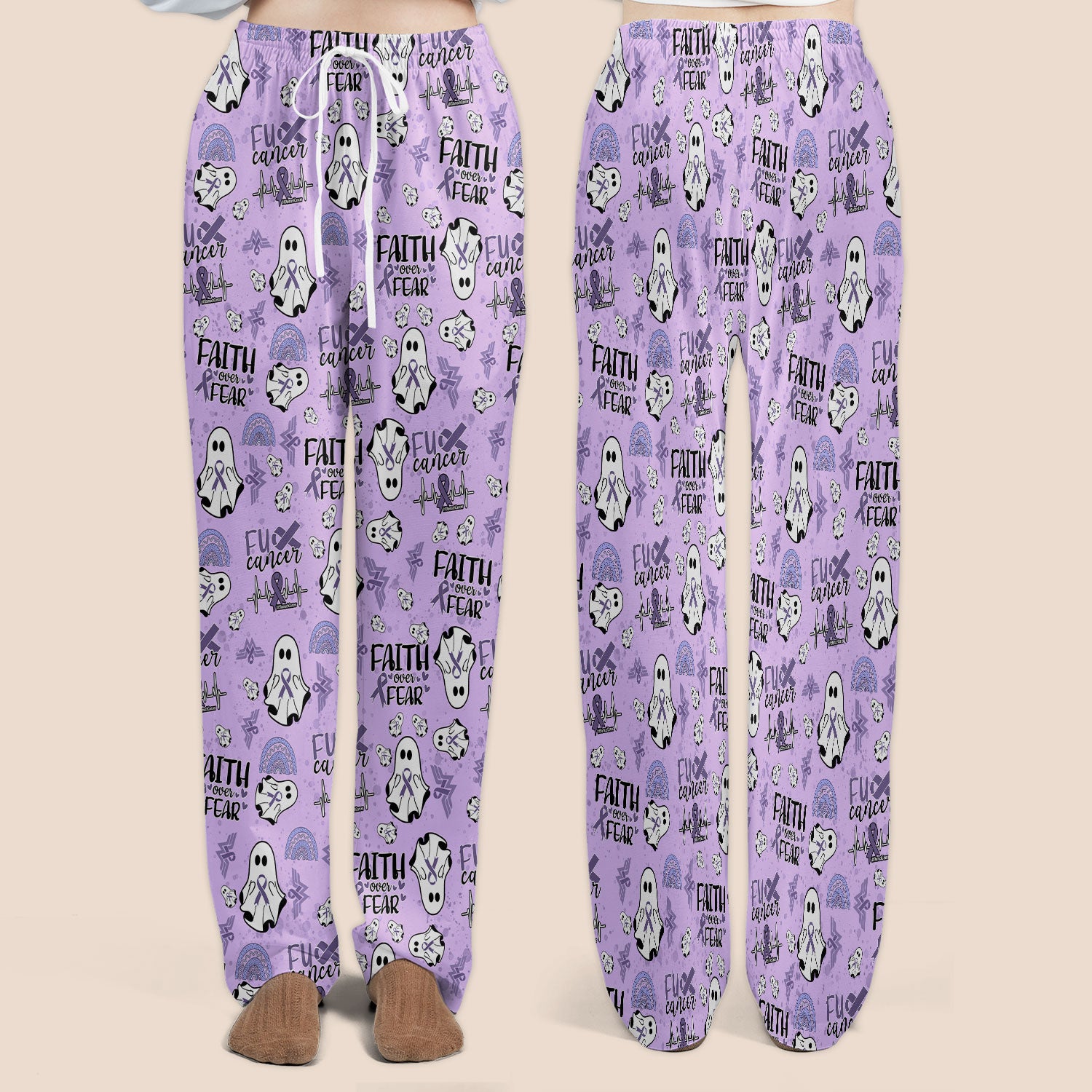 Periwinkle Ribbon Stomach Cancer Scrub Set for Women - Awareness Nurse Scrub Pants and V Neck Top - November Warrior Survivor Gift
