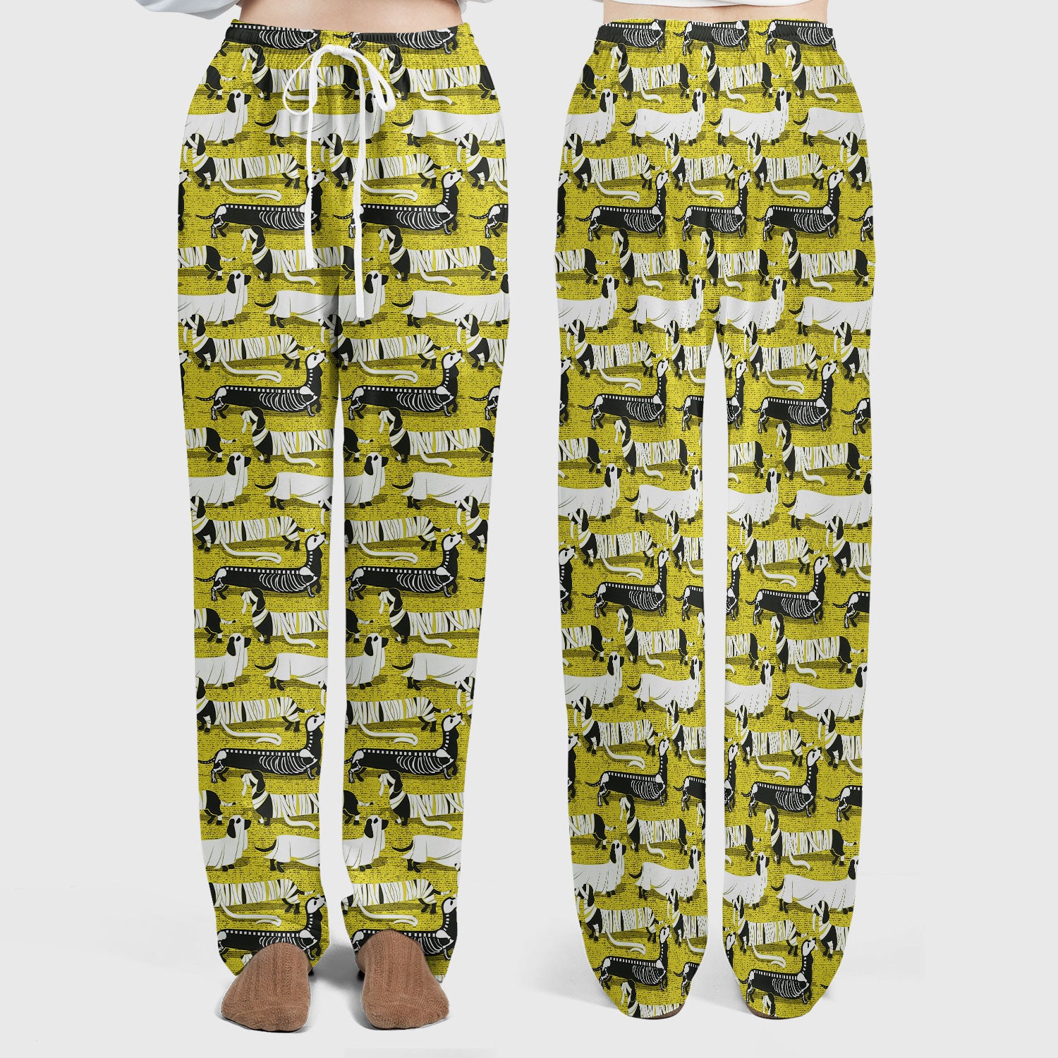 Halloween Scrub Set for Women - Spooky Dachshund Skeleton Med Uniform - Comfortable Nursing Pants - Ugly Sweater for Pet Lover