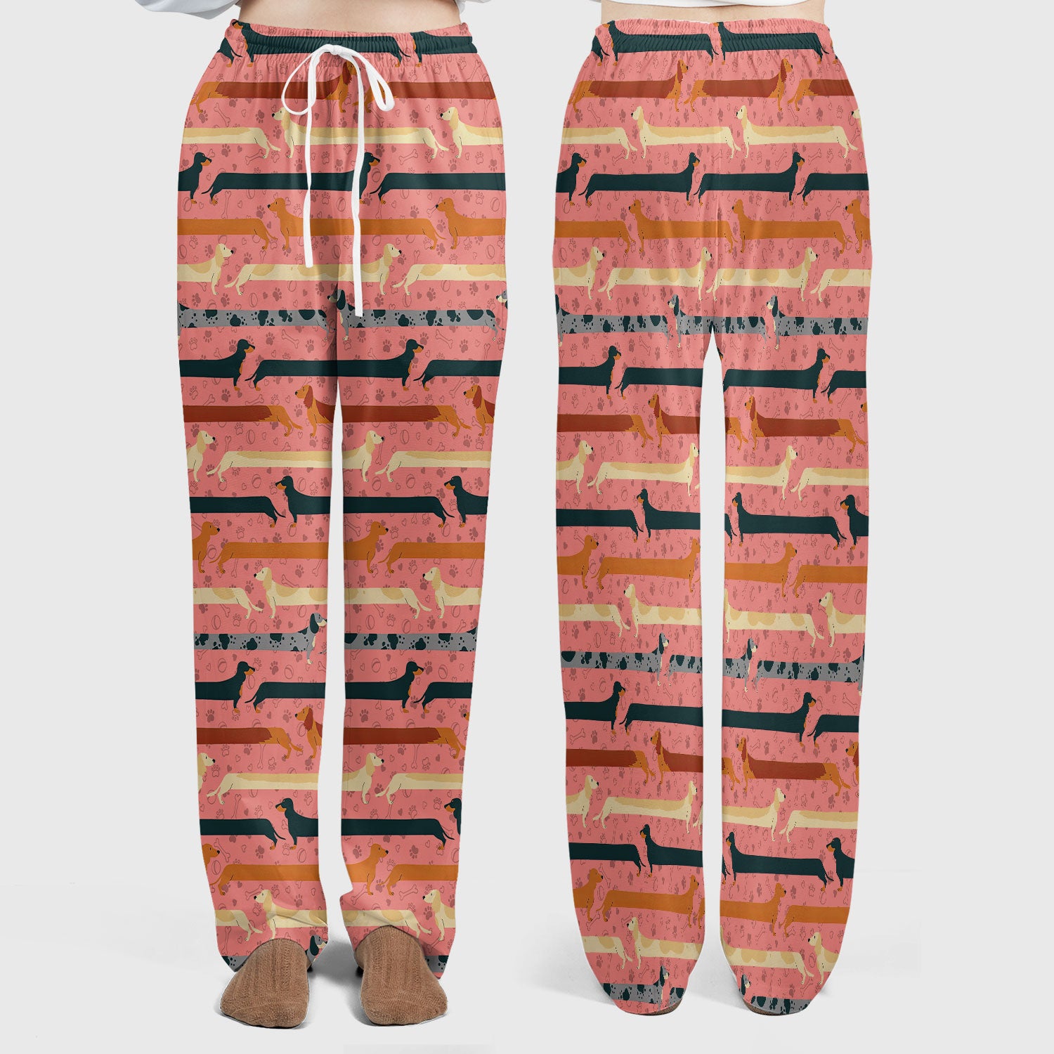 Weiner Dog Women's Scrub Sets - Comfortable Scrubs for Nurses - Funny Scrub Pants and V Neck Top - Breathable Med Uniform