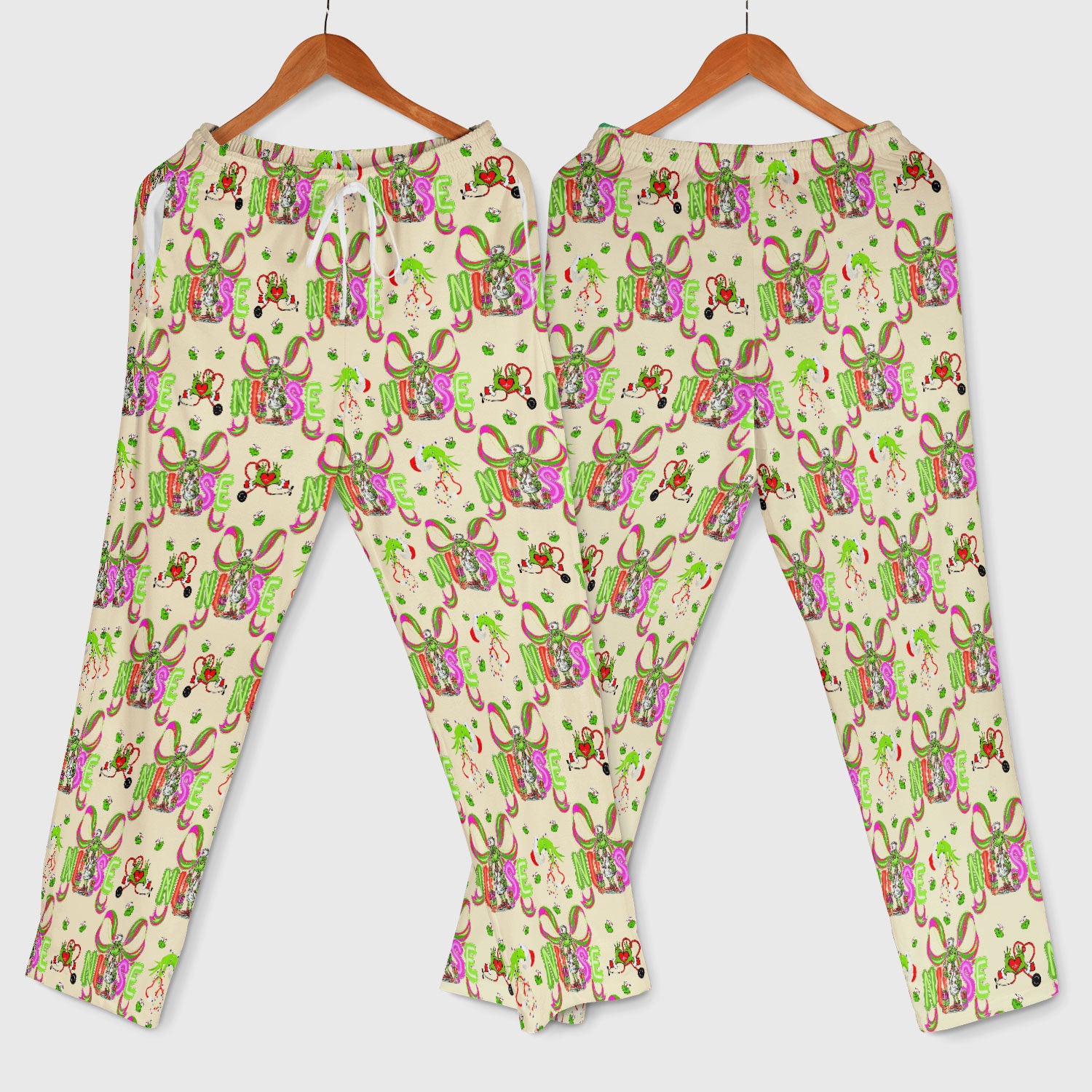 Womens Christmas Scrub Pants - Funny Grinch Scrub Sets - Ew People Whoville Ugly Sweater - Holiday RN LPN CNA Gift
