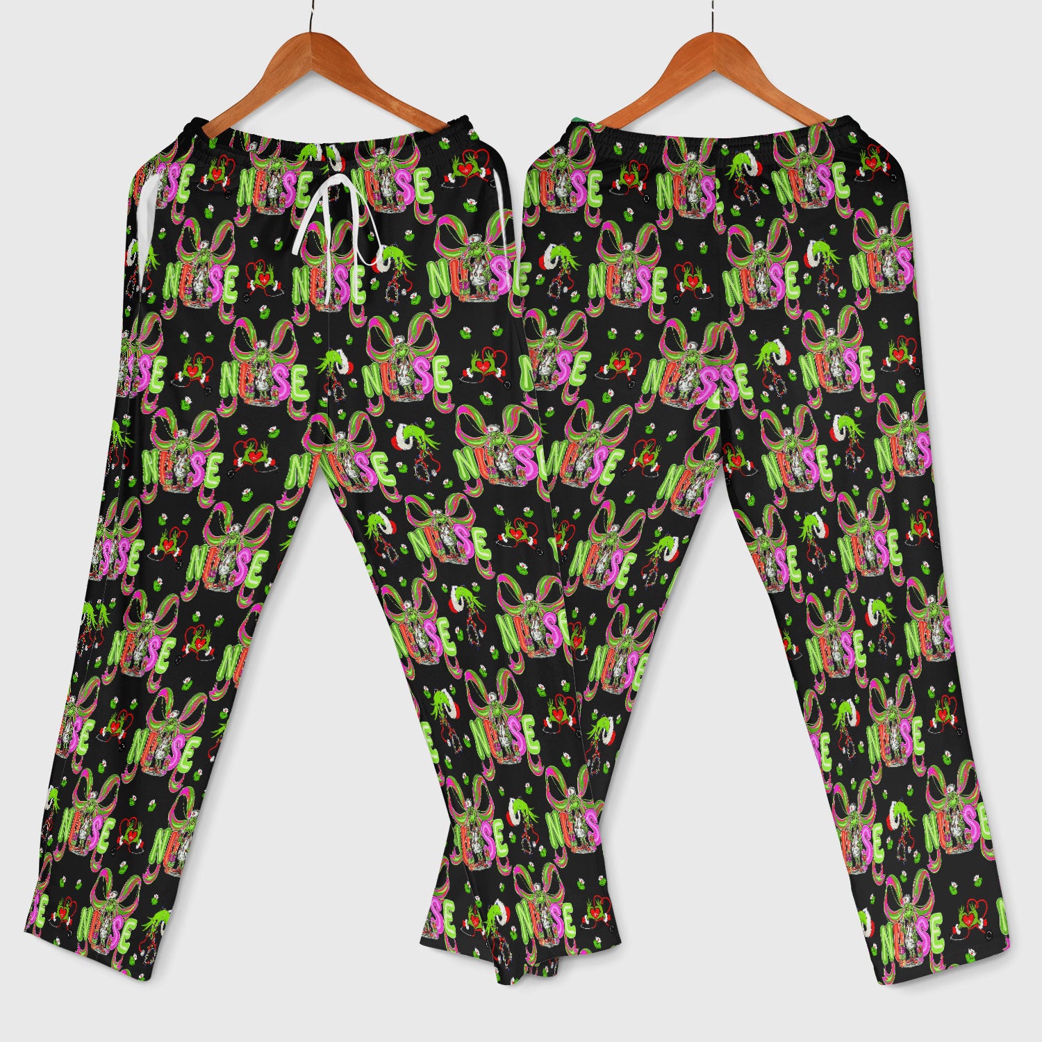 Womens Christmas Scrub Pants - Funny Grinch Scrub Sets - Ew People Whoville Ugly Sweater - Holiday RN LPN CNA Gift