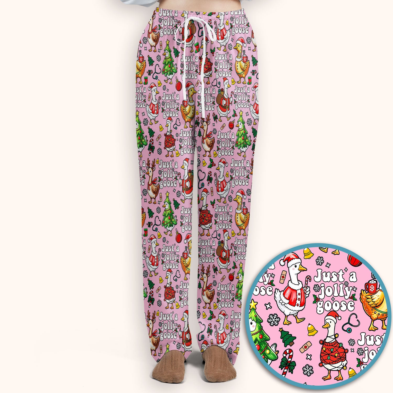 Christmas Goose Scrub Set for Nurse - Funny Jolly Holiday Medical Uniform for Women