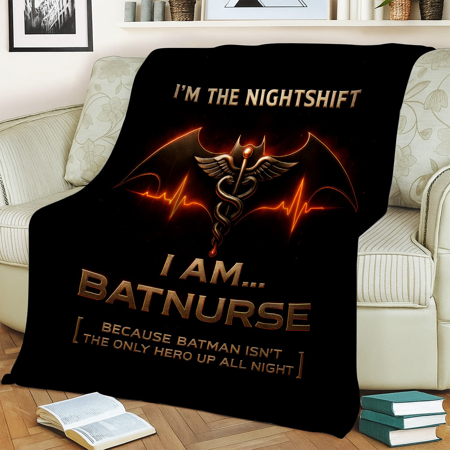 Personalized I Am Batnurse Blanket for Nurses - Funny Superhero Throw for Medical Staff - Gift for Night Shift RN LPN CNA