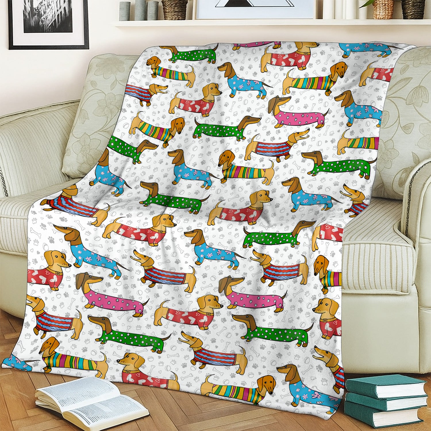 Doxie Puppies Nurse Blanket - Cute Dachshund Holiday Gift for RN LPN CNA - Weiner Dog Lover