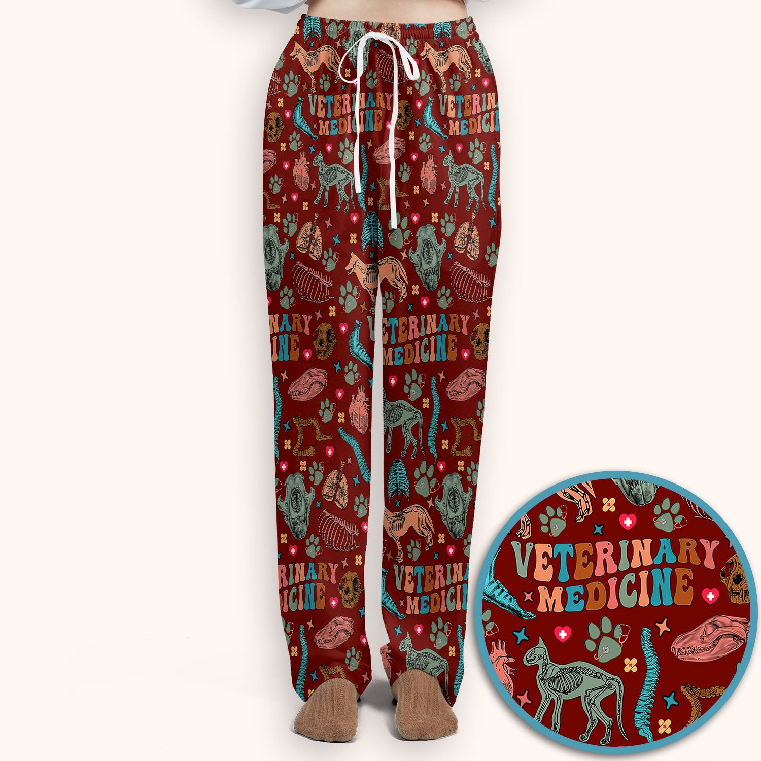 Vet Tech Scrub Set - Veterinary Medicine Scrubs Pants and V Neck Top - Animal Medical Uniform for Women Nurse Gift