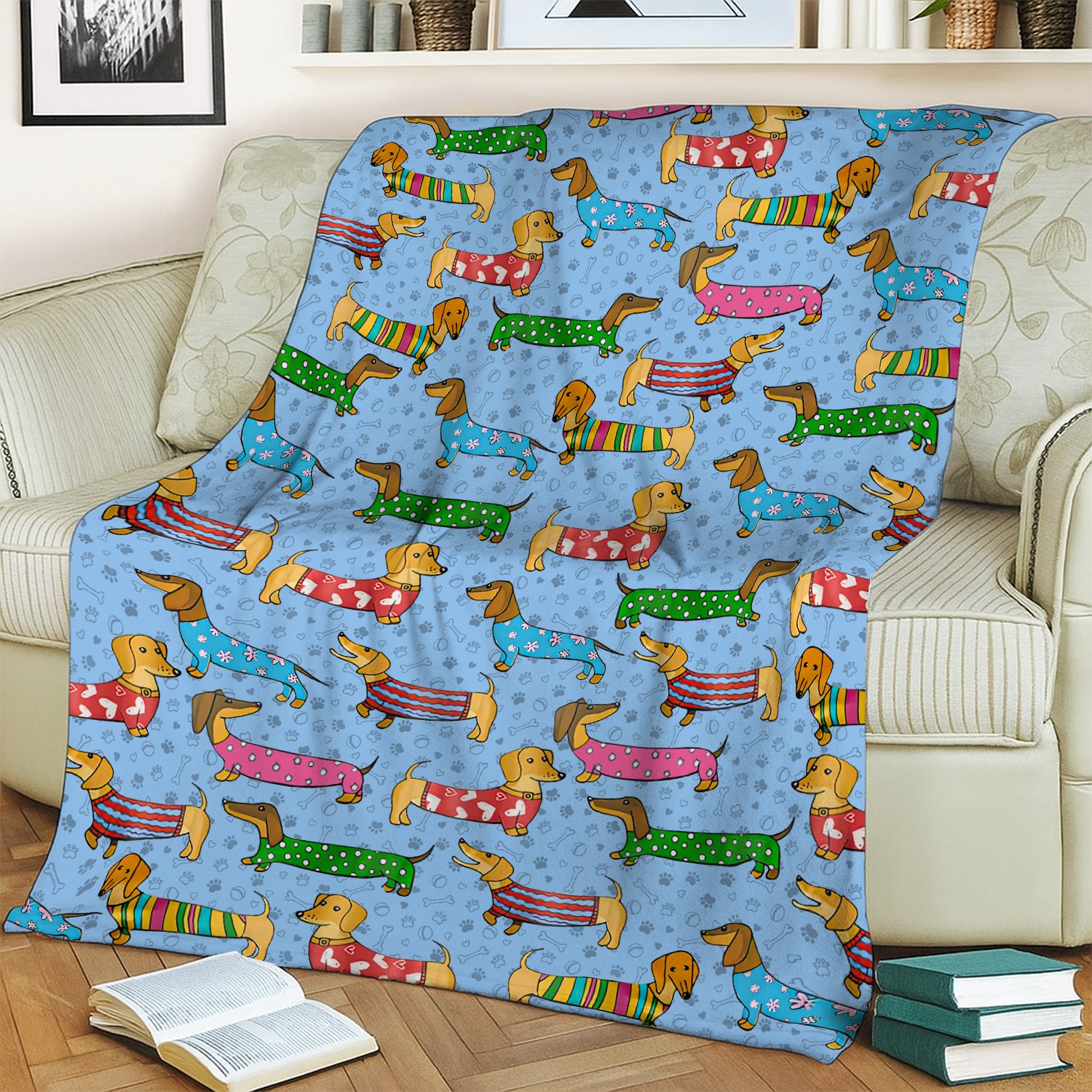 Doxie Puppies Nurse Blanket - Cute Dachshund Holiday Gift for RN LPN CNA - Weiner Dog Lover