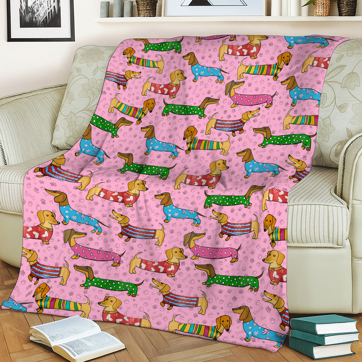 Doxie Puppies Nurse Blanket - Cute Dachshund Holiday Gift for RN LPN CNA - Weiner Dog Lover