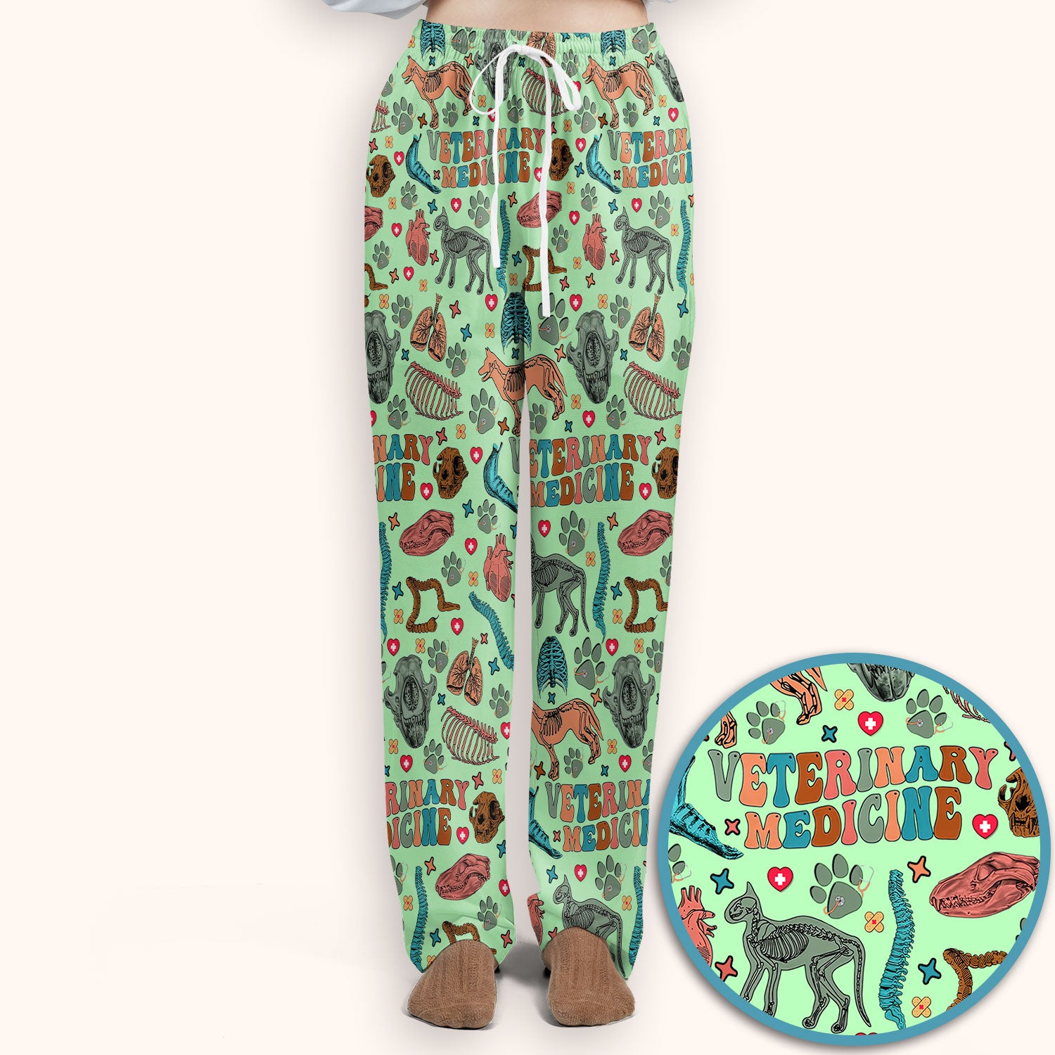 Vet Tech Scrub Set - Veterinary Medicine Scrubs Pants and V Neck Top - Animal Medical Uniform for Women Nurse Gift