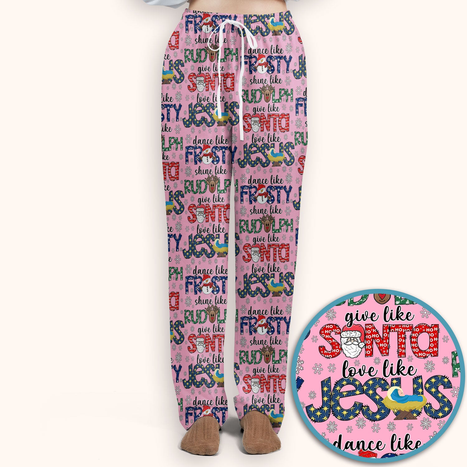 Christmas Rudolph  Women's Scrub Sets - Dance Like Frosty Shine Like Rudolph Give Like Santa Love Like Jesus - Holiday Med Uniform